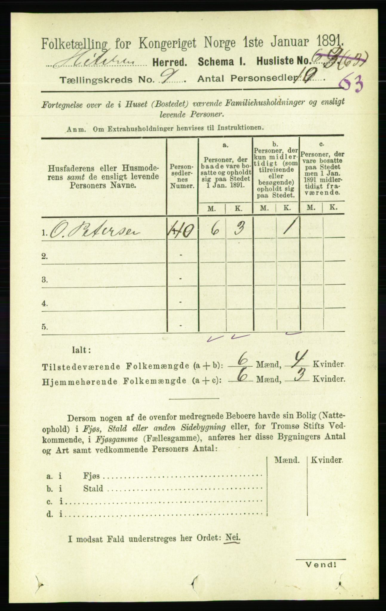 RA, Folketelling 1891 for 1617 Hitra herred, 1891, s. 1740