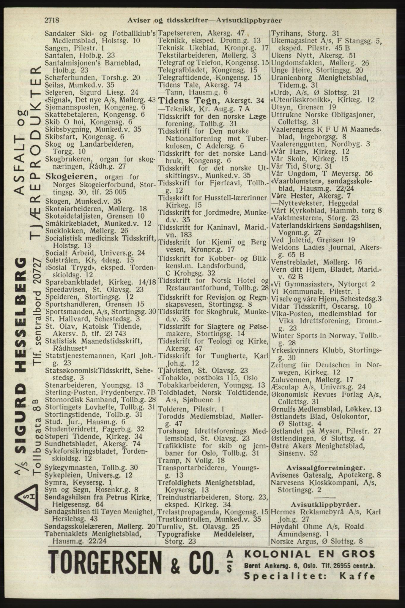 Kristiania/Oslo adressebok, PUBL/-, 1940, s. 2668
