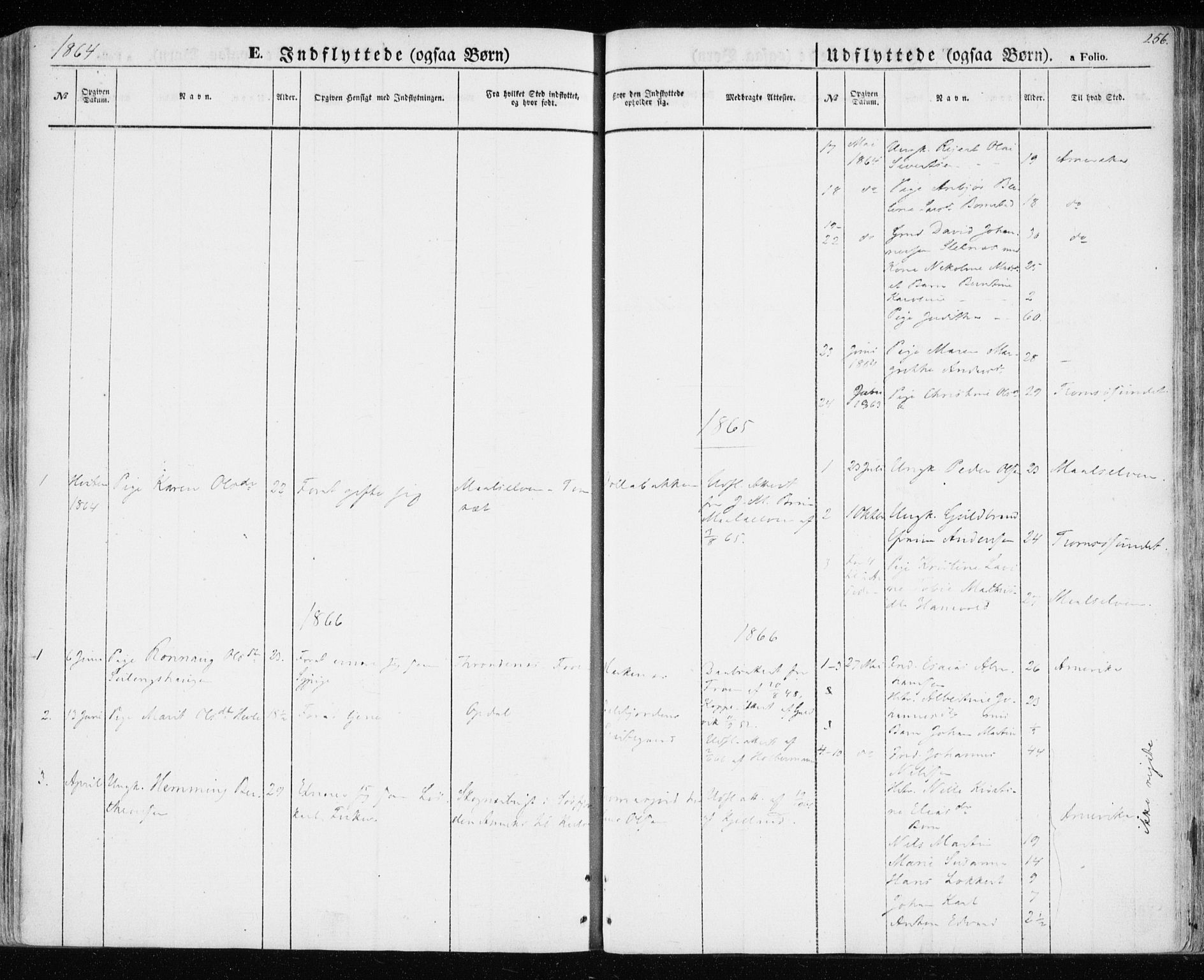 Balsfjord sokneprestembete, AV/SATØ-S-1303/G/Gaa/L0003kirke: Ministerialbok nr. 3, 1856-1870, s. 256