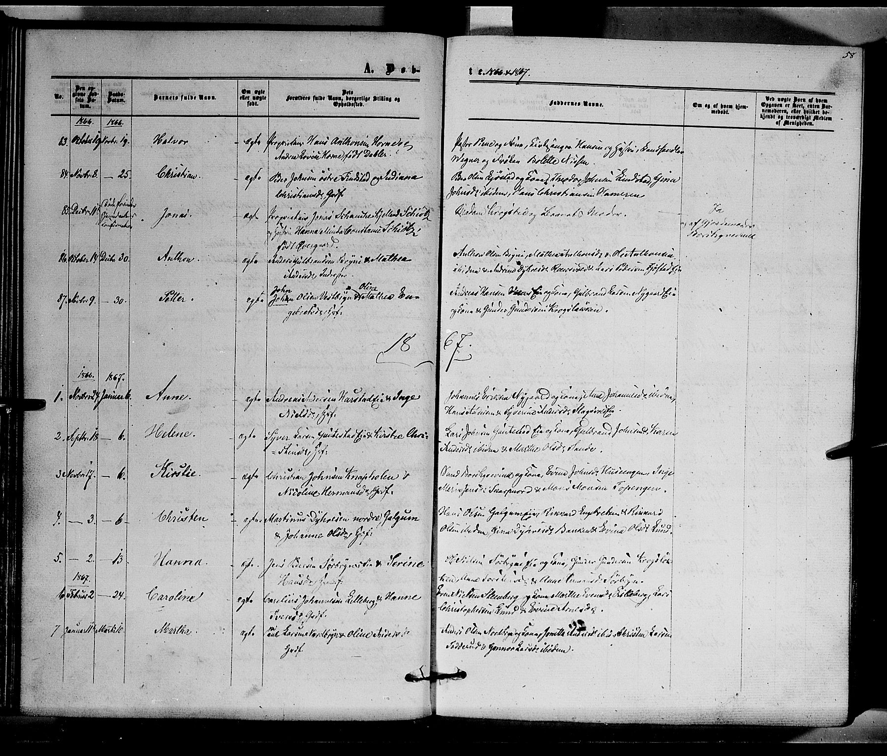 Romedal prestekontor, AV/SAH-PREST-004/K/L0005: Ministerialbok nr. 5, 1862-1874, s. 58