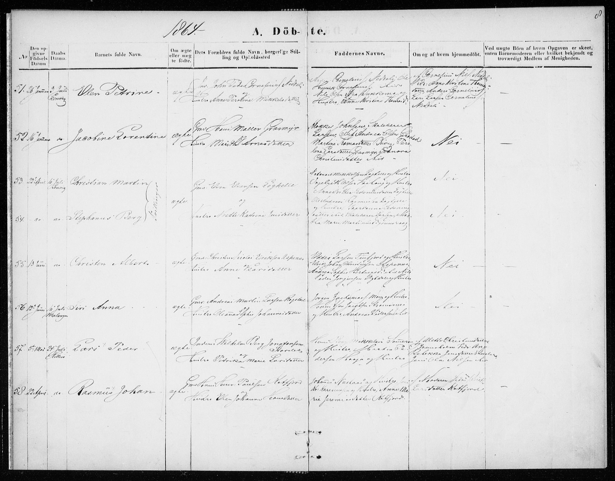 Lenvik sokneprestembete, SATØ/S-1310/H/Ha/Haa/L0008kirke: Ministerialbok nr. 8, 1864-1865, s. 8