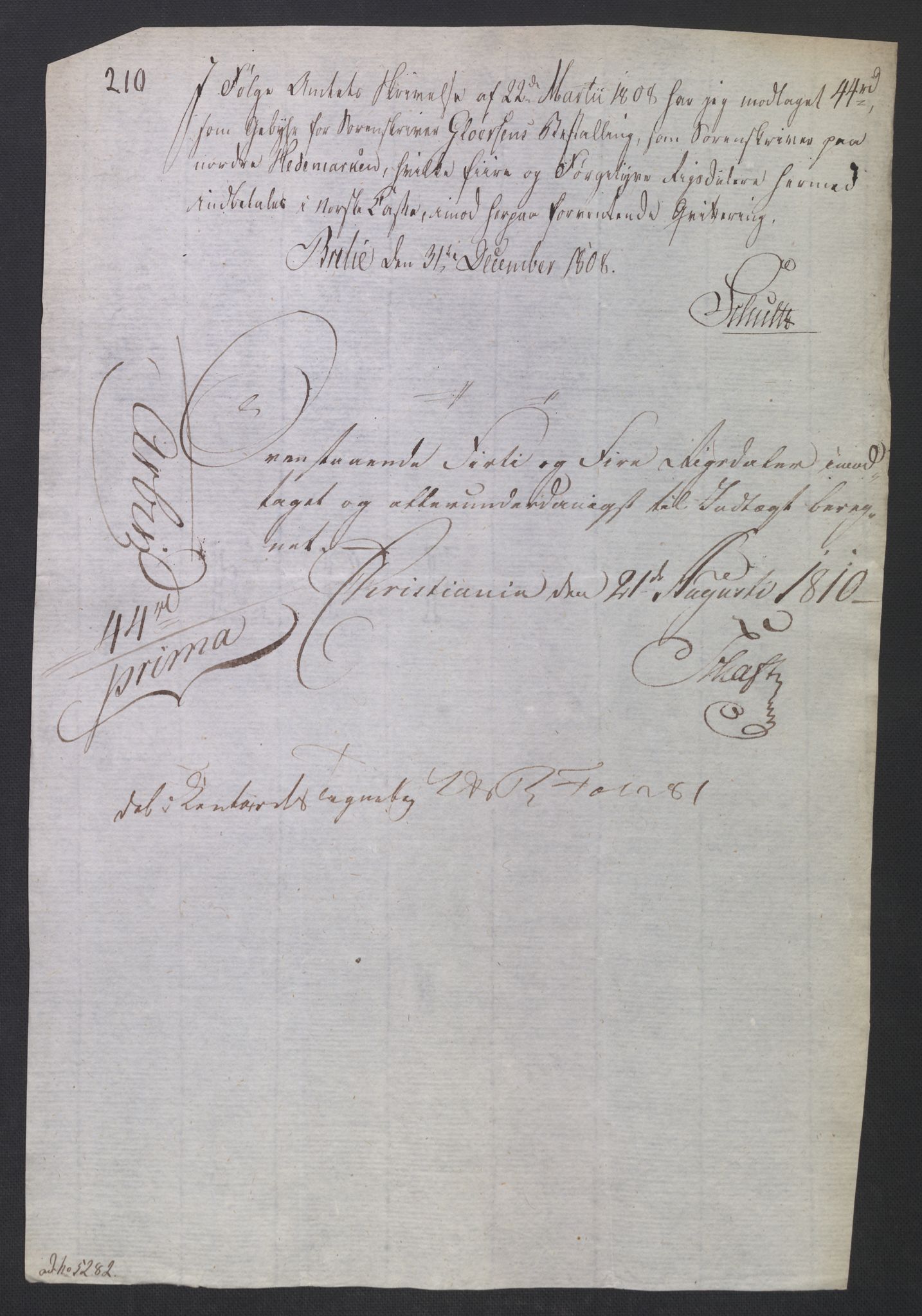 Rentekammeret inntil 1814, Reviderte regnskaper, Fogderegnskap, AV/RA-EA-4092/R19/L1396: Fogderegnskap Toten, Hadeland og Vardal, 1808, s. 688