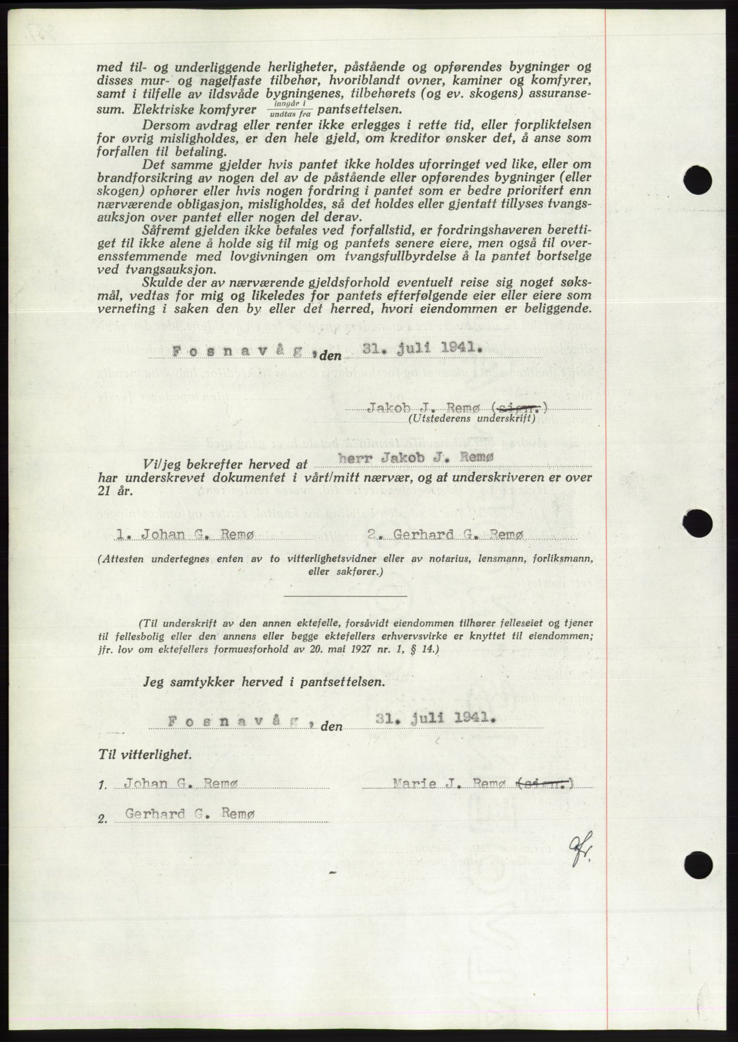 Søre Sunnmøre sorenskriveri, AV/SAT-A-4122/1/2/2C/L0071: Pantebok nr. 65, 1941-1941, Dagboknr: 768/1941