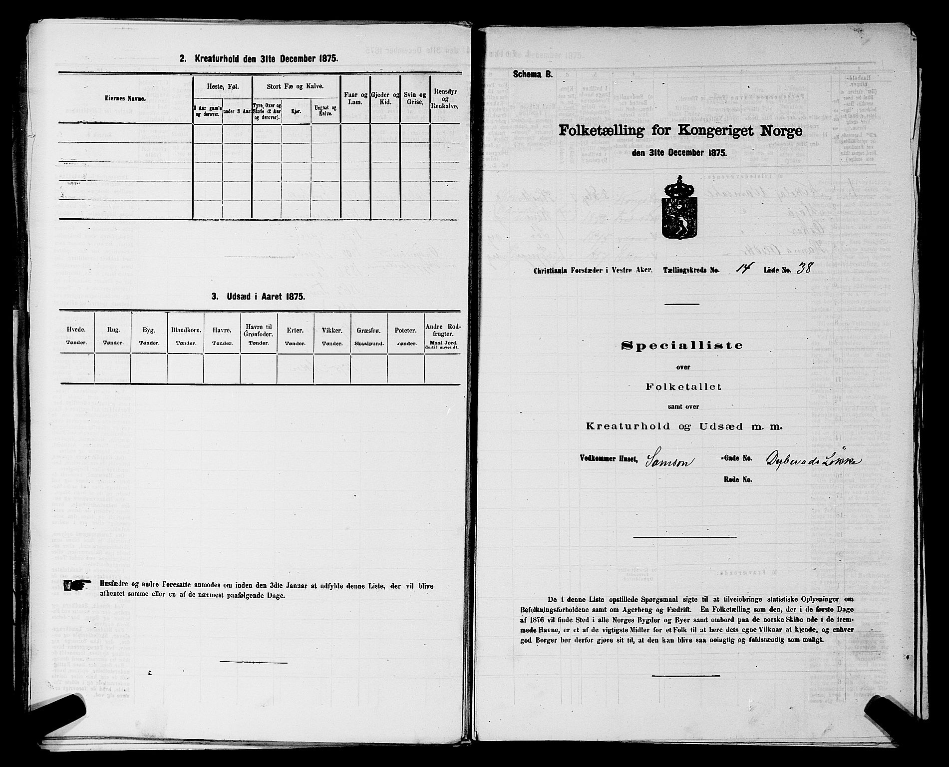 RA, Folketelling 1875 for 0218aP Vestre Aker prestegjeld, 1875, s. 2318