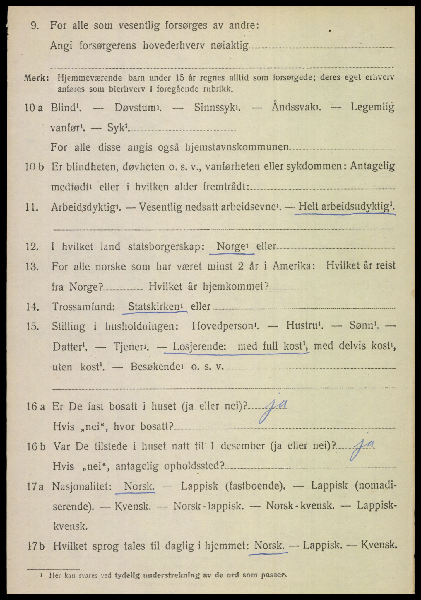 SAT, Folketelling 1920 for 1849 Hamarøy herred, 1920, s. 2599