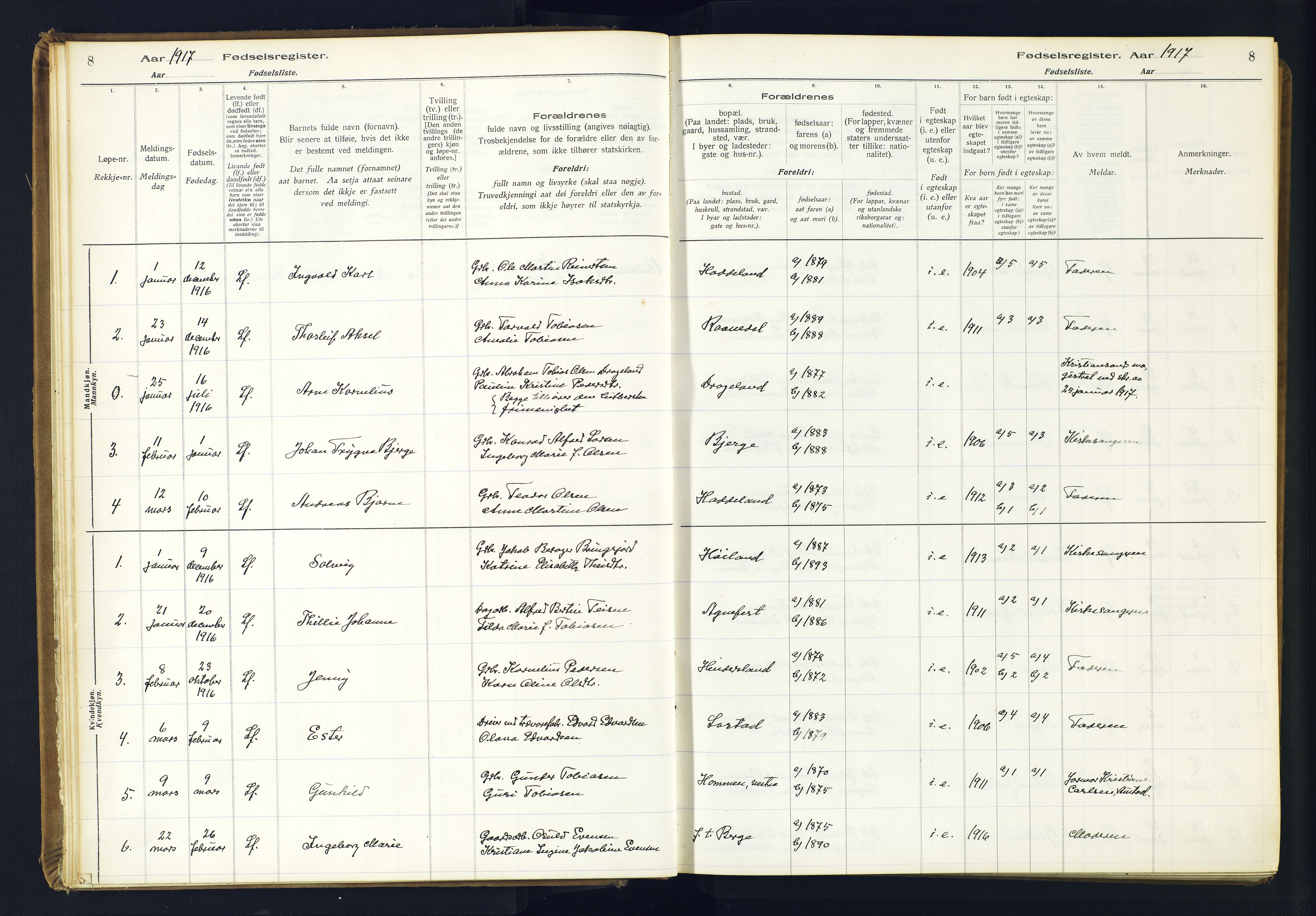 Lyngdal sokneprestkontor, SAK/1111-0029/J/Ja/L0001: Fødselsregister nr. A-VI-26, 1916-1951, s. 8