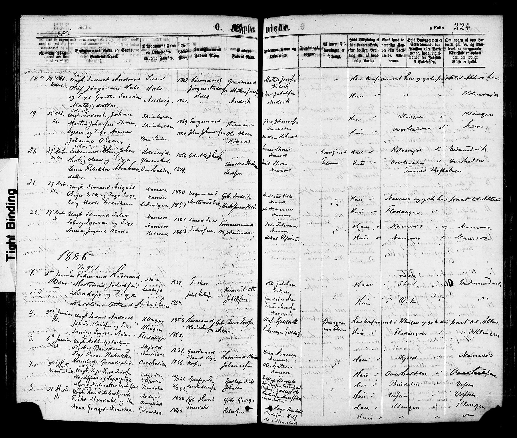 Ministerialprotokoller, klokkerbøker og fødselsregistre - Nord-Trøndelag, AV/SAT-A-1458/768/L0572: Ministerialbok nr. 768A07, 1874-1886, s. 324