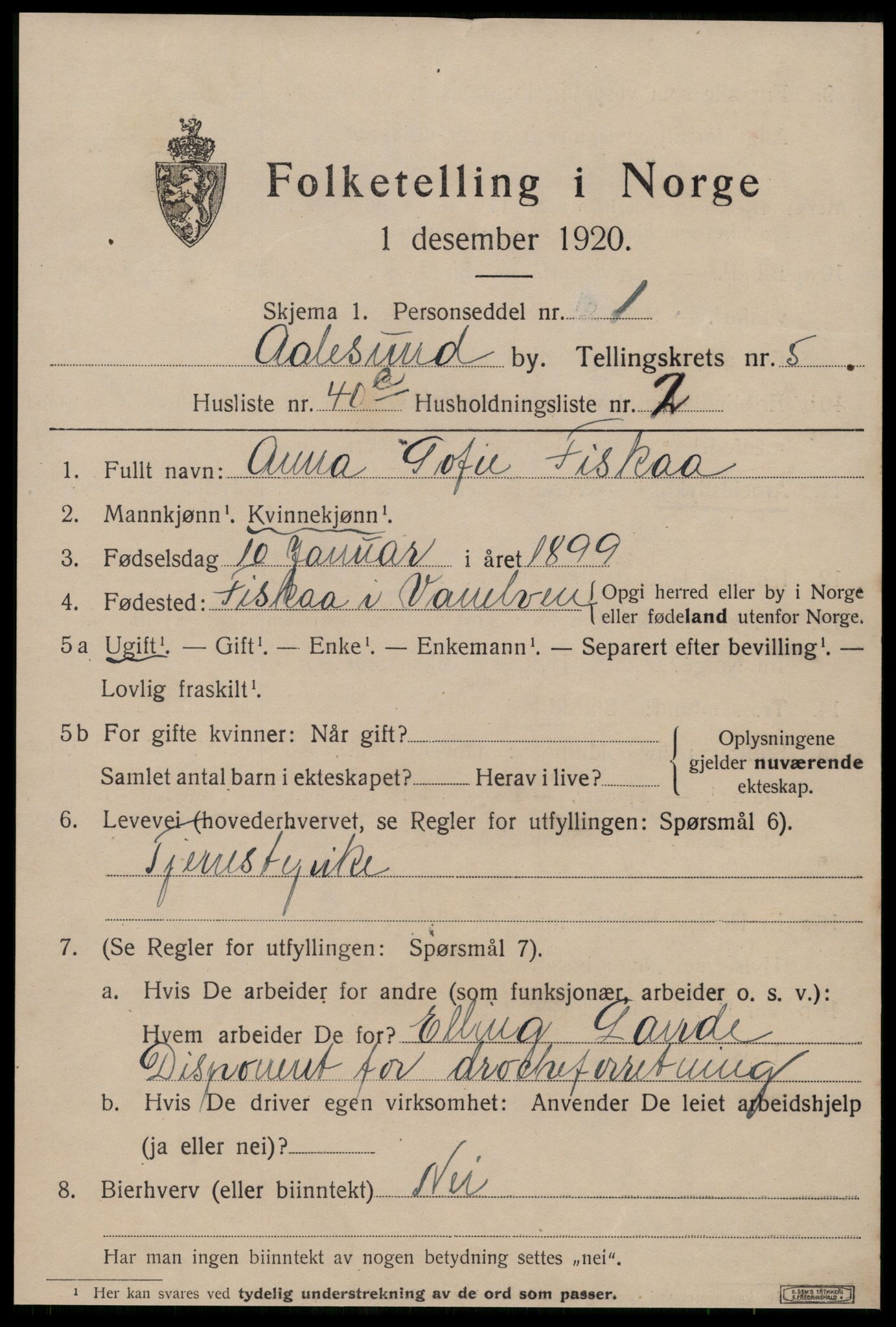 SAT, Folketelling 1920 for 1501 Ålesund kjøpstad, 1920, s. 17624
