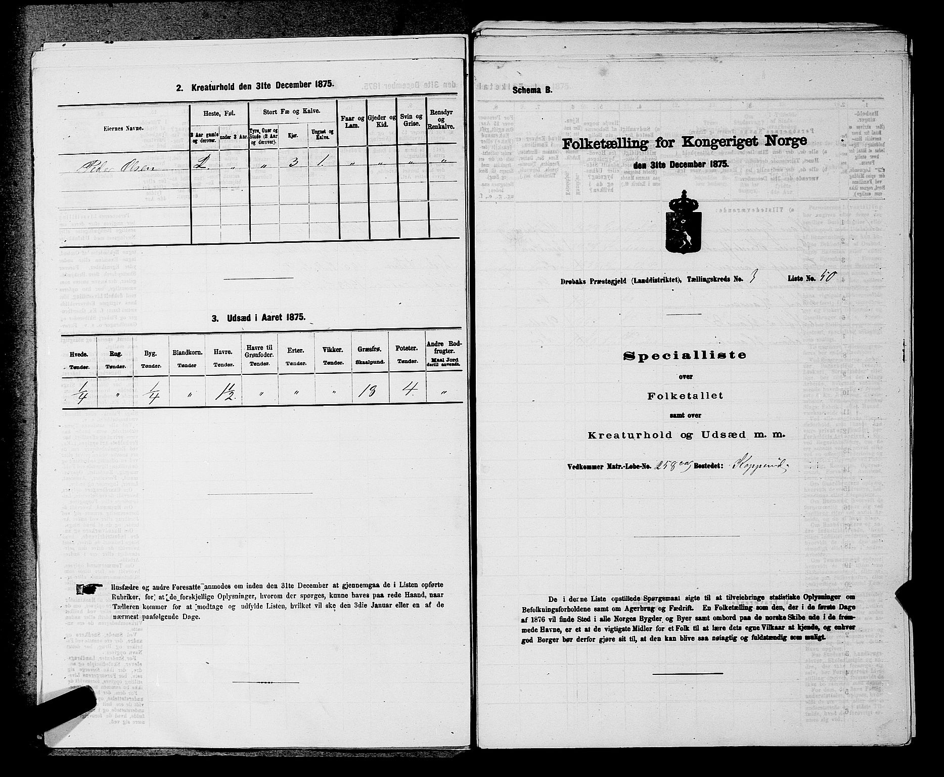 RA, Folketelling 1875 for 0215L Drøbak prestegjeld, Frogn sokn, 1875, s. 484