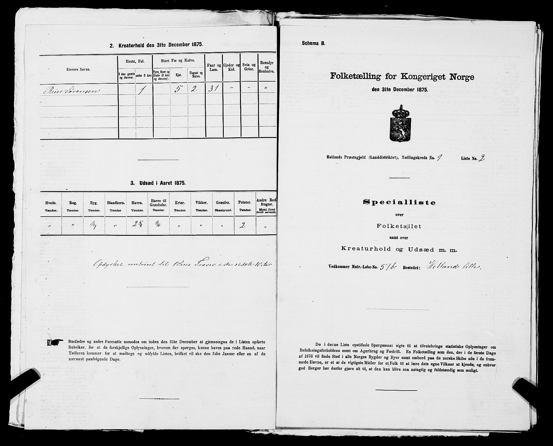 SAST, Folketelling 1875 for 1123L Høyland prestegjeld, Høyland sokn, 1875, s. 1169