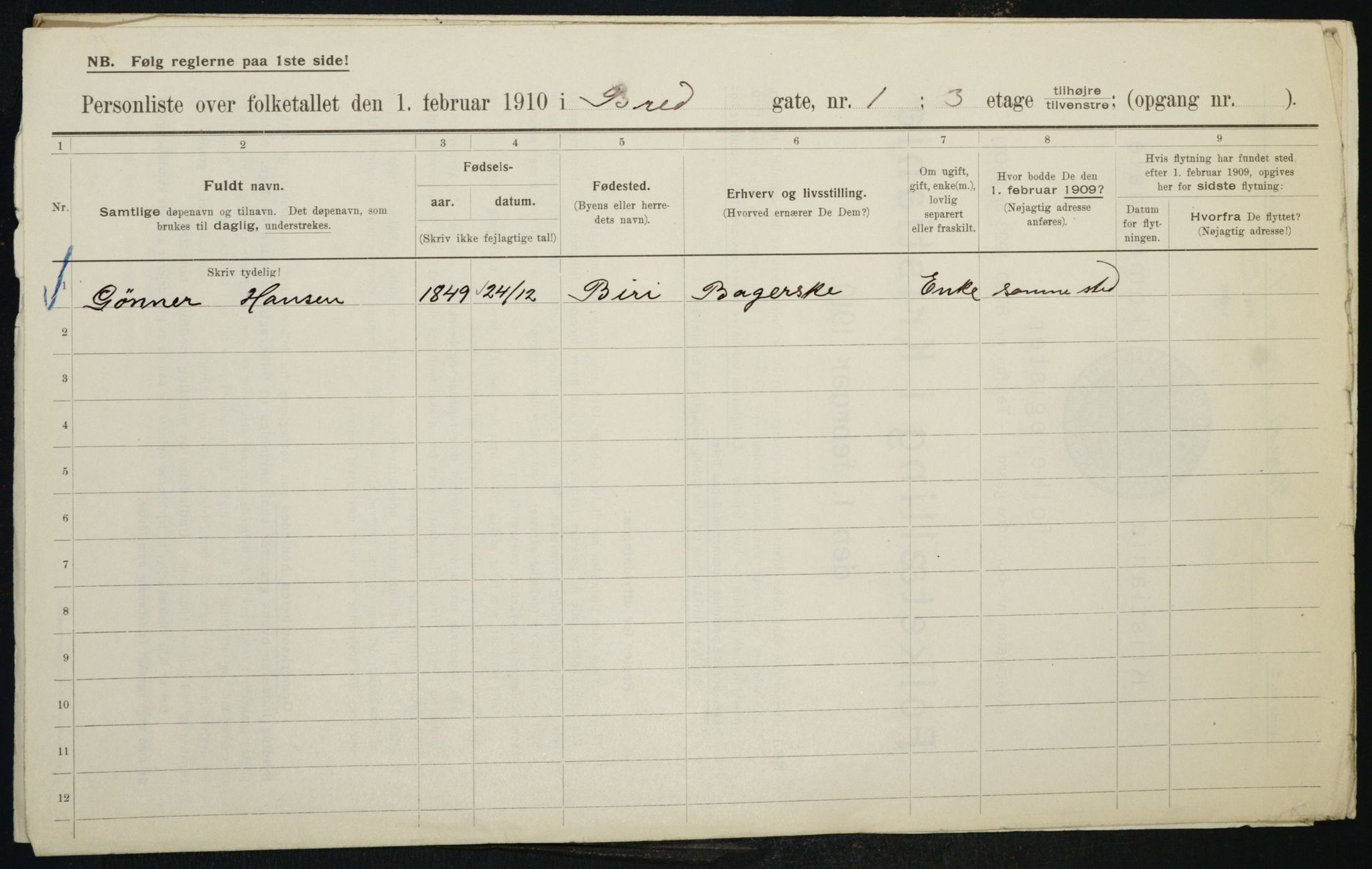 OBA, Kommunal folketelling 1.2.1910 for Kristiania, 1910, s. 7833