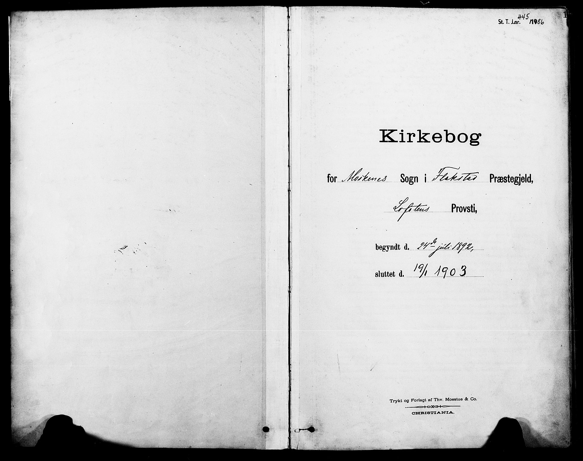 Ministerialprotokoller, klokkerbøker og fødselsregistre - Nordland, AV/SAT-A-1459/886/L1220: Ministerialbok nr. 886A02, 1892-1903