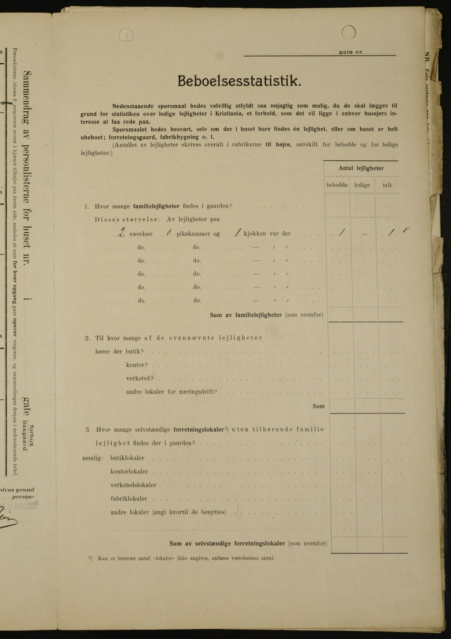 OBA, Kommunal folketelling 1.2.1909 for Kristiania kjøpstad, 1909, s. 95855