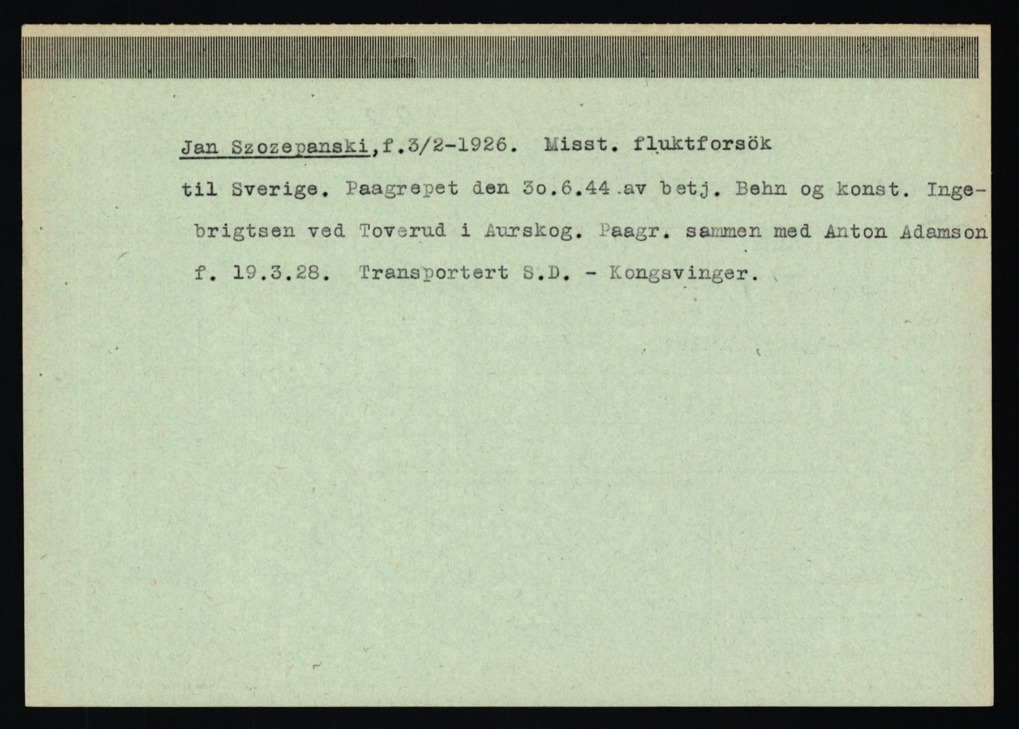 Statspolitiet - Hovedkontoret / Osloavdelingen, AV/RA-S-1329/C/Ca/L0015: Svea - Tøsse, 1943-1945, s. 892