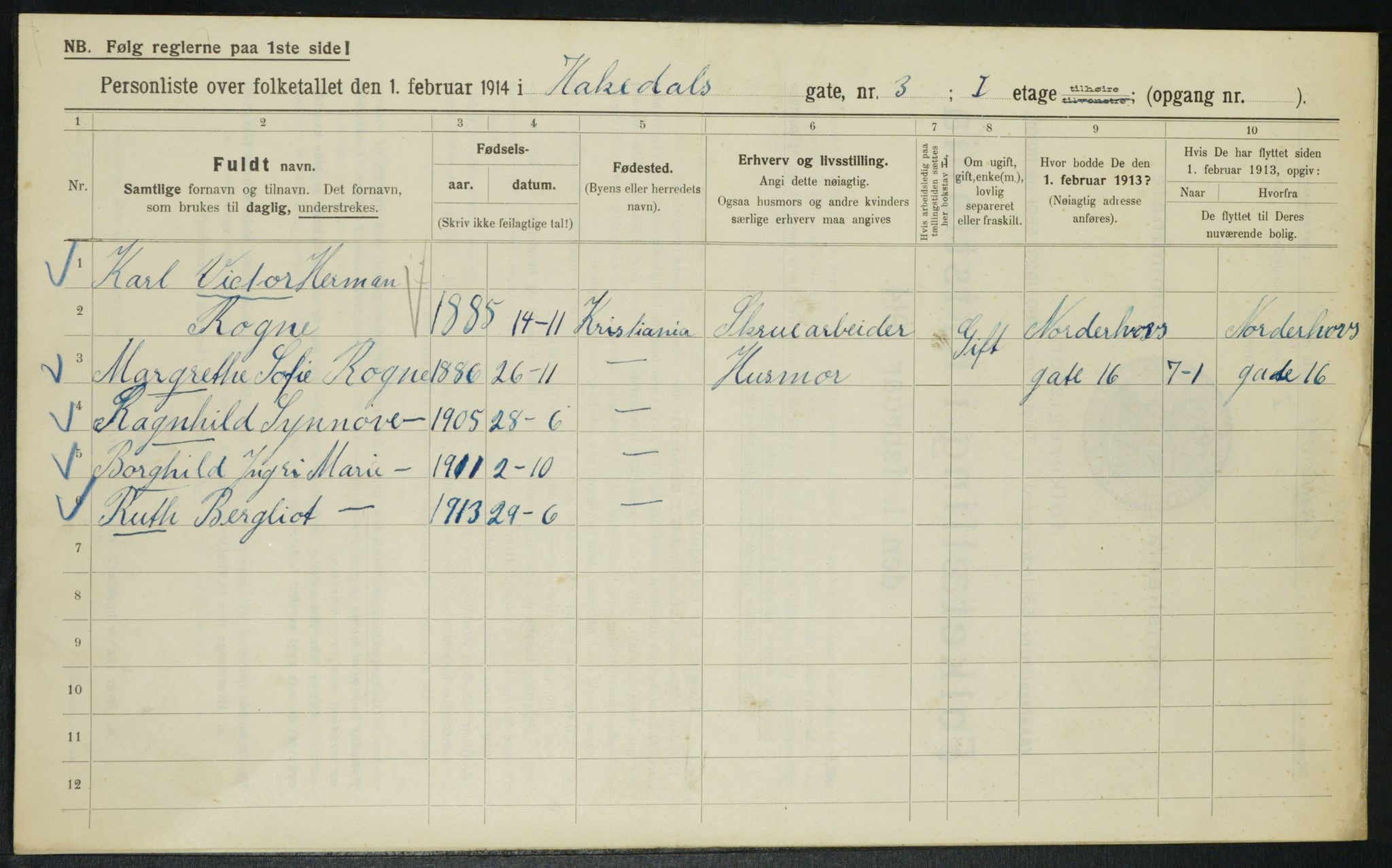 OBA, Kommunal folketelling 1.2.1914 for Kristiania, 1914, s. 34098