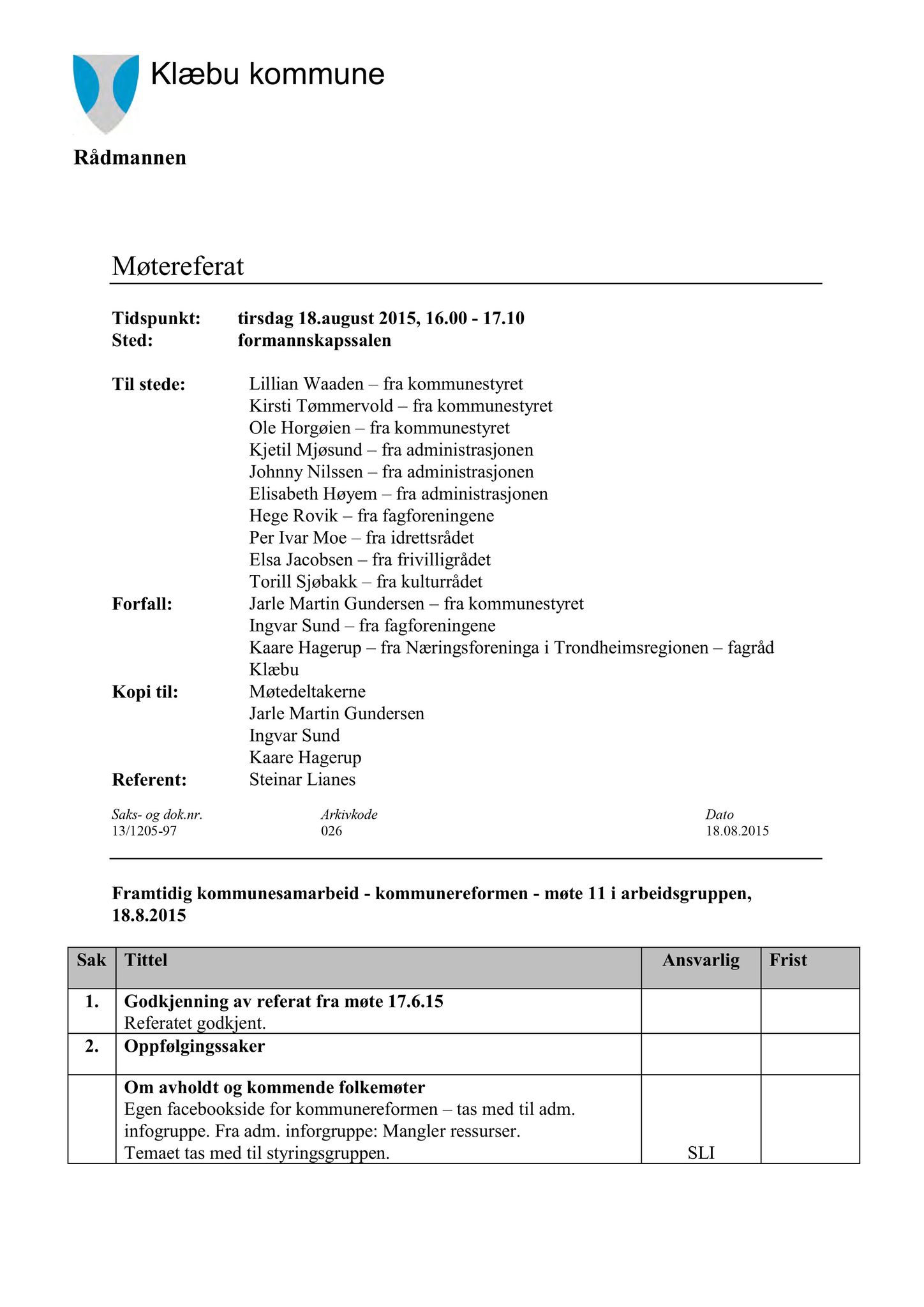 Klæbu Kommune, TRKO/KK/02-FS/L008: Formannsskapet - Møtedokumenter, 2015, s. 2697