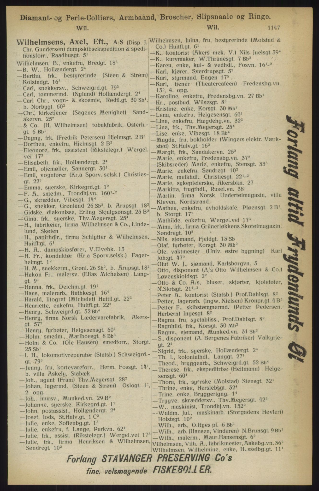 Kristiania/Oslo adressebok, PUBL/-, 1914, s. 1147