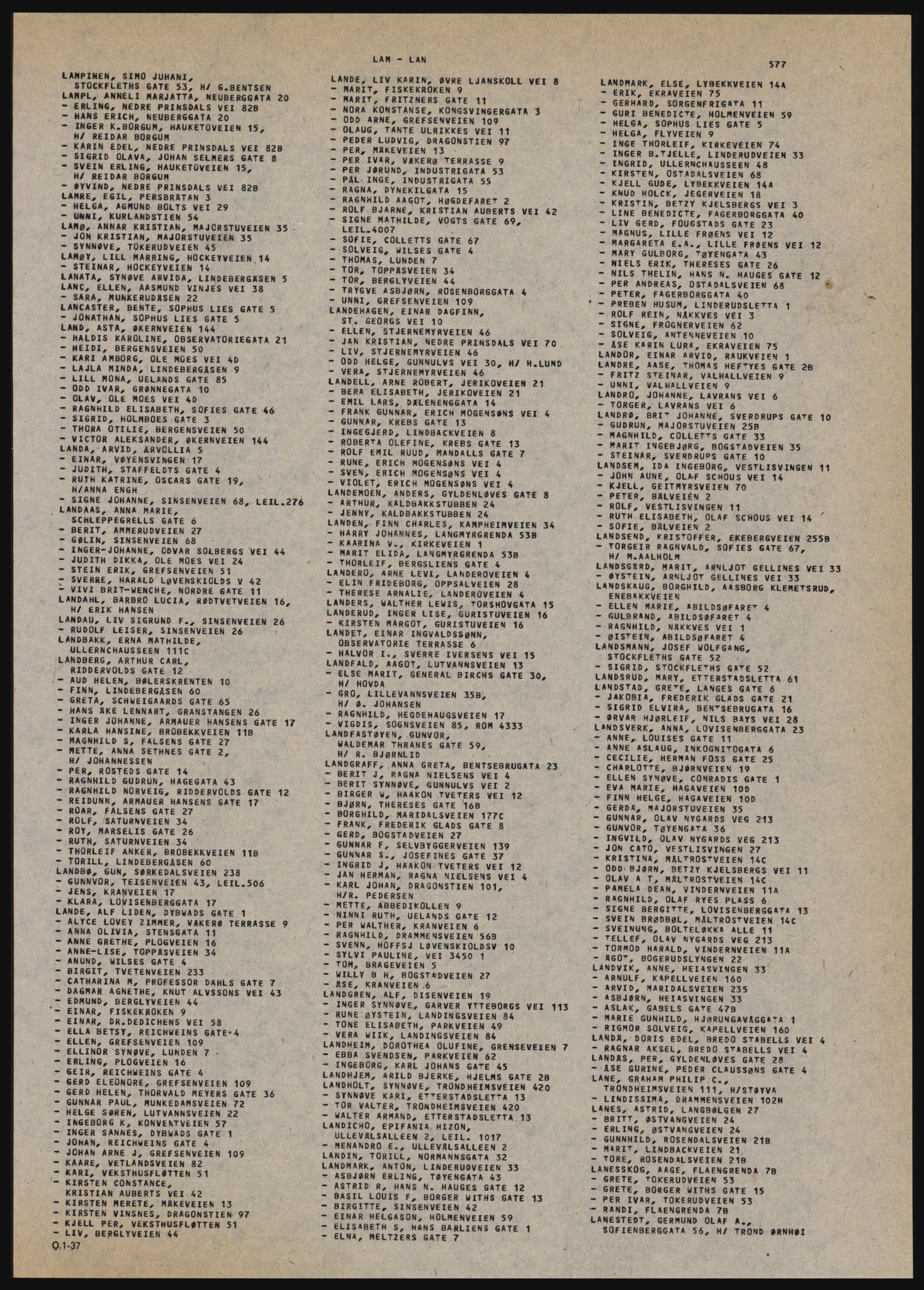 Kristiania/Oslo adressebok, PUBL/-, 1981-1982, s. 577