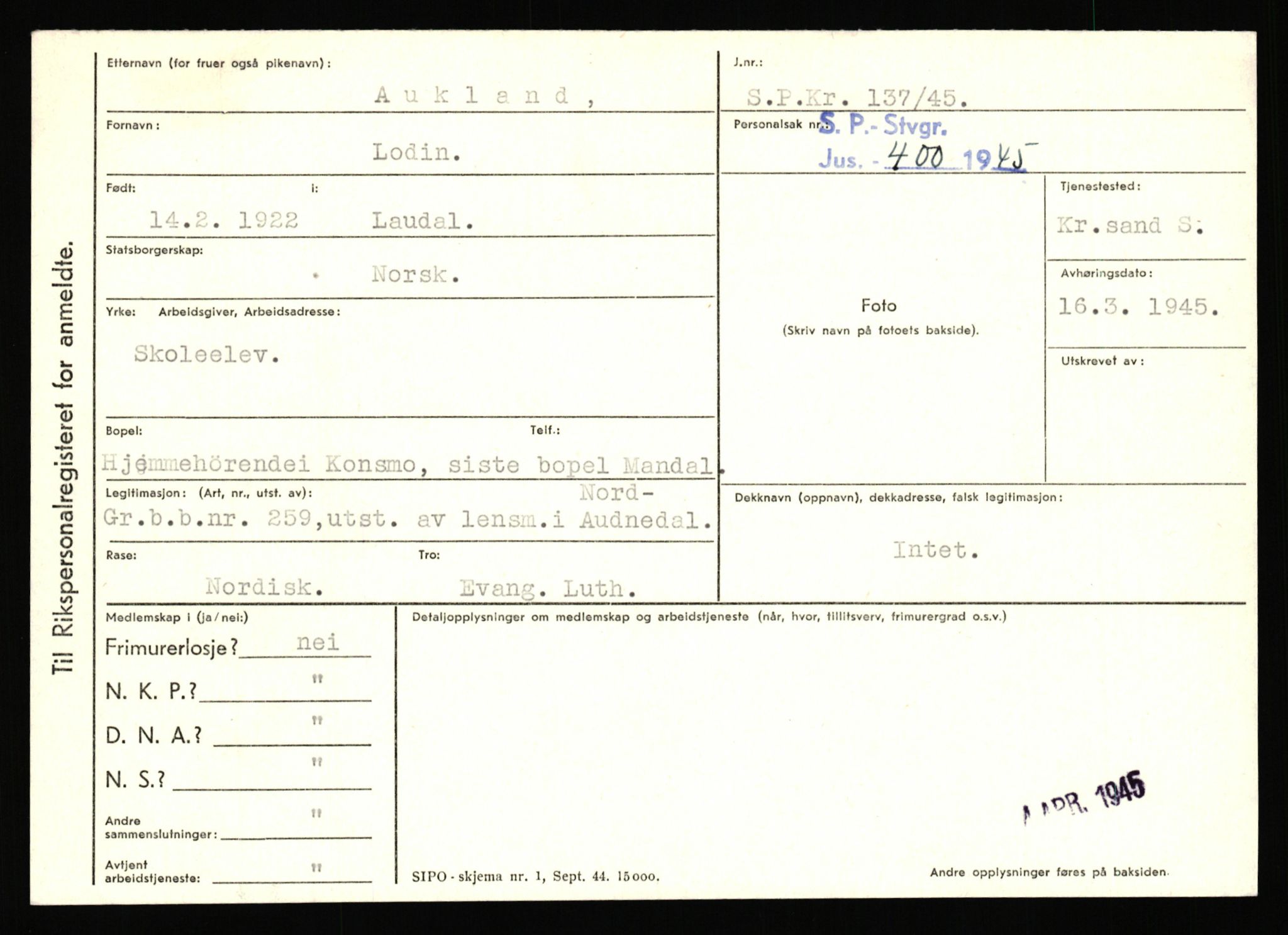 Statspolitiet - Hovedkontoret / Osloavdelingen, AV/RA-S-1329/C/Ca/L0002: Arneberg - Brand, 1943-1945, s. 642
