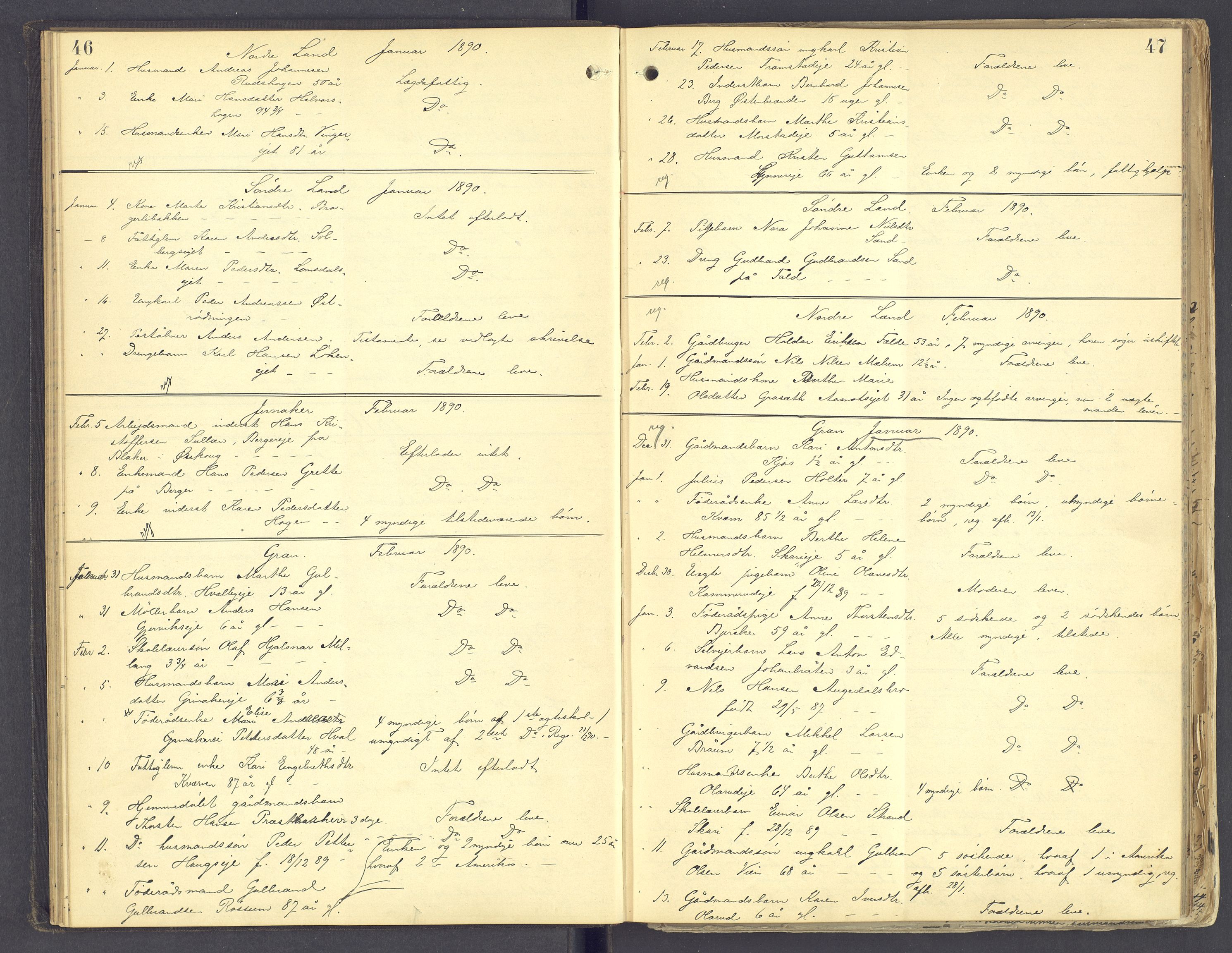 Hadeland og Land tingrett, SAH/TING-010/J/Jg/L0006: Dødsfallsprotokoll, 1886-1896, s. 46-47