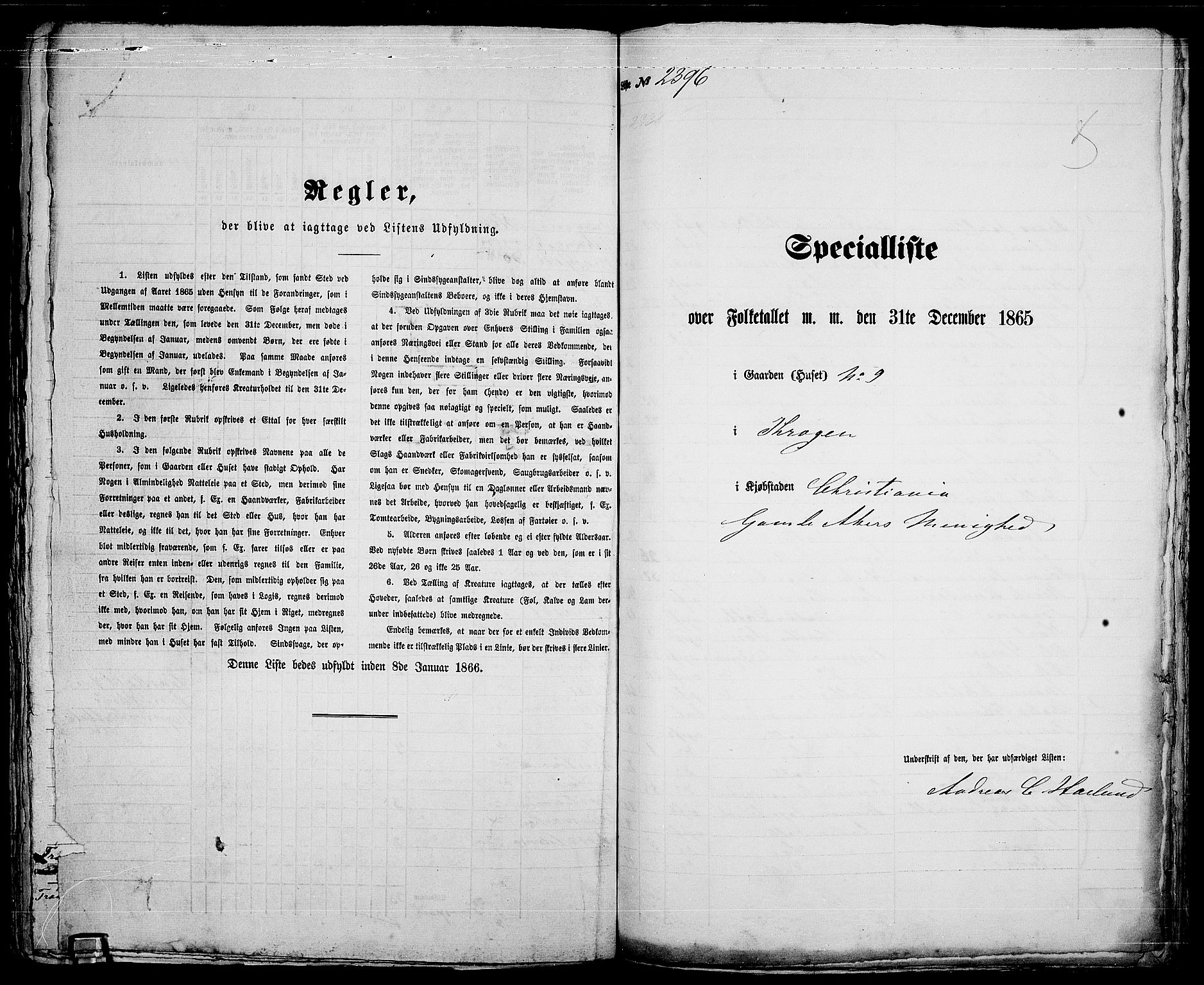 RA, Folketelling 1865 for 0301 Kristiania kjøpstad, 1865, s. 5325