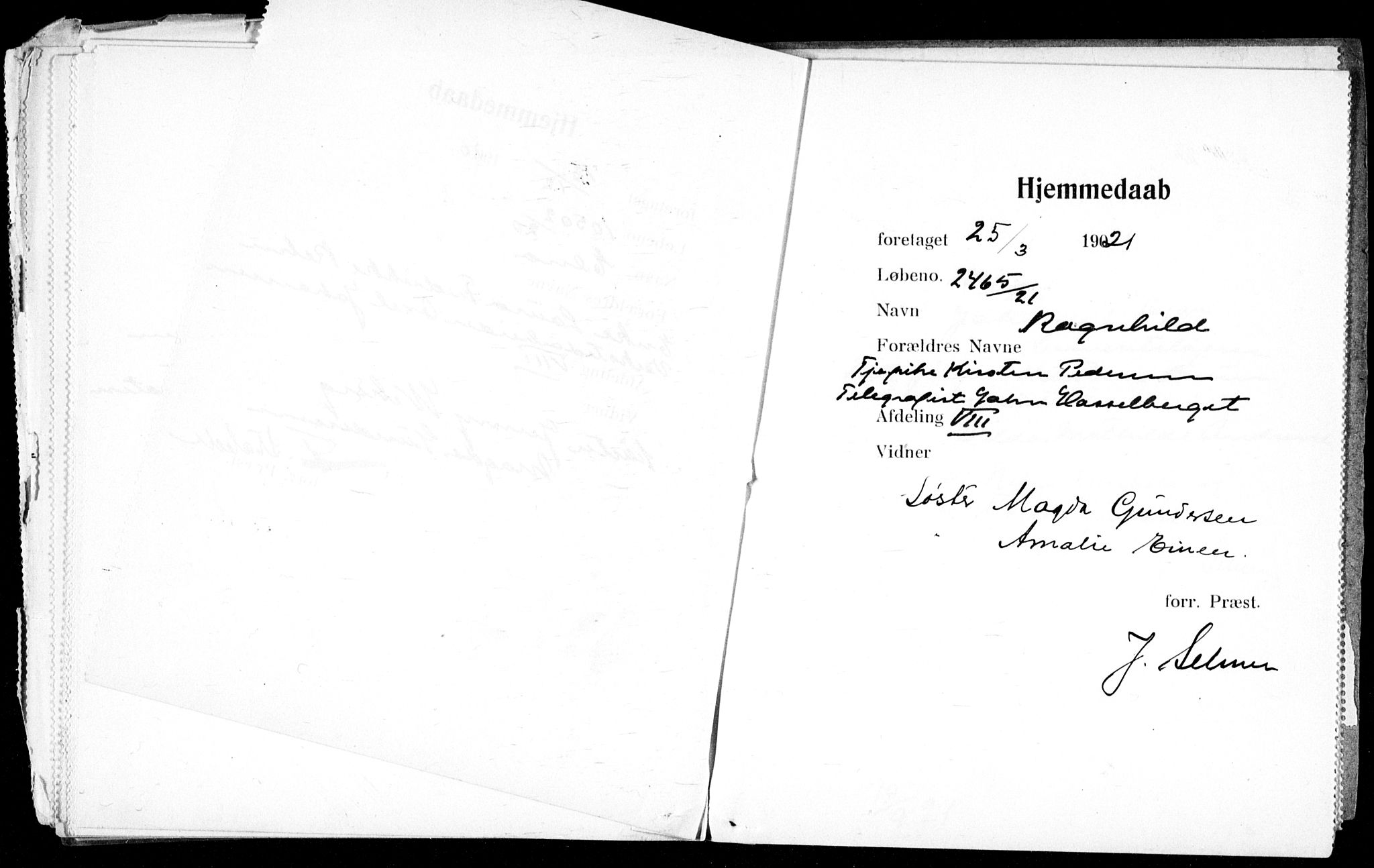 Ullevål sykehus prestekontor Kirkebøker, AV/SAO-A-10542a/K/Ka/L0003: Dåpsbok nr. 3, 1914-1921