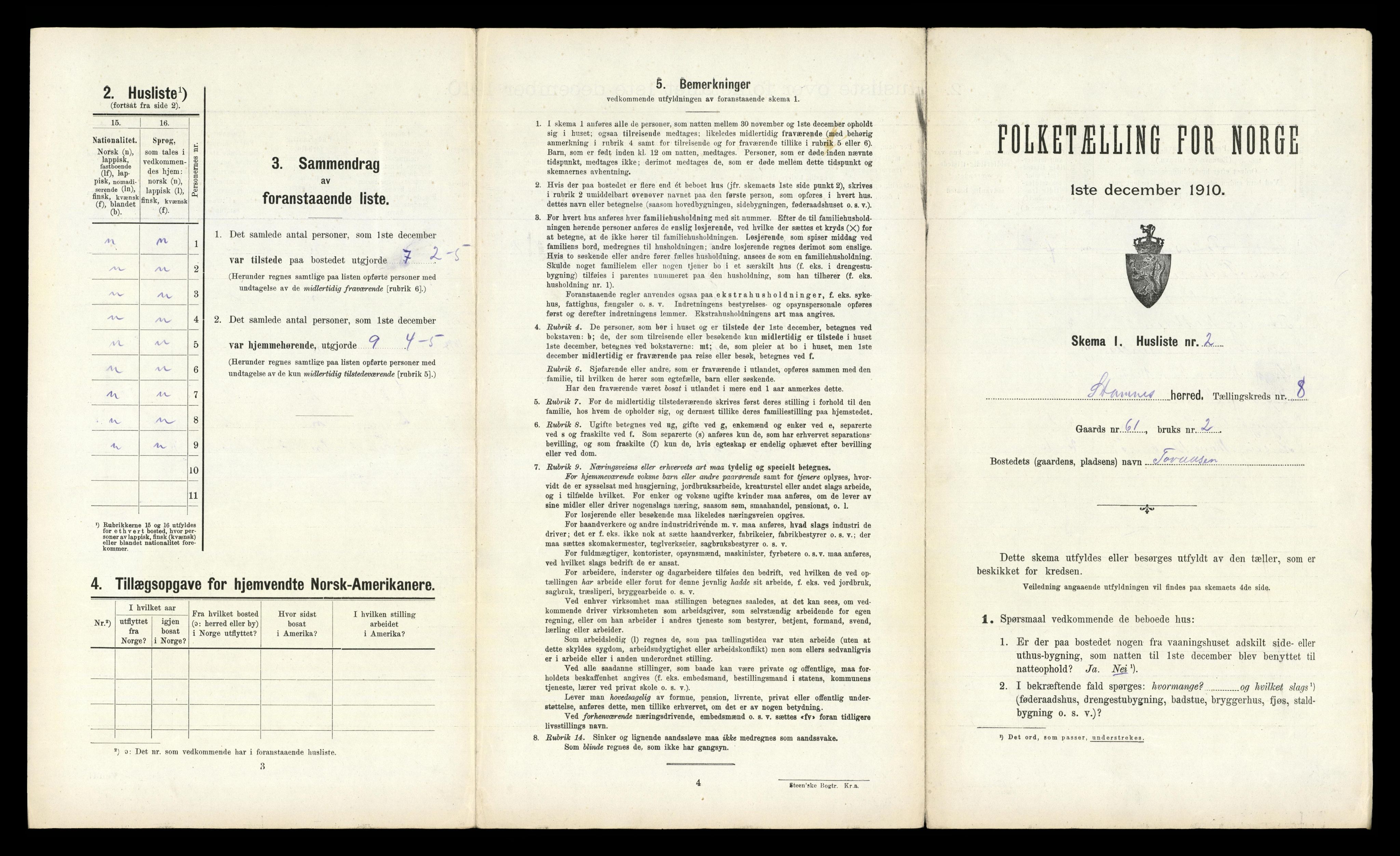 RA, Folketelling 1910 for 1821 Stamnes herred, 1910, s. 788