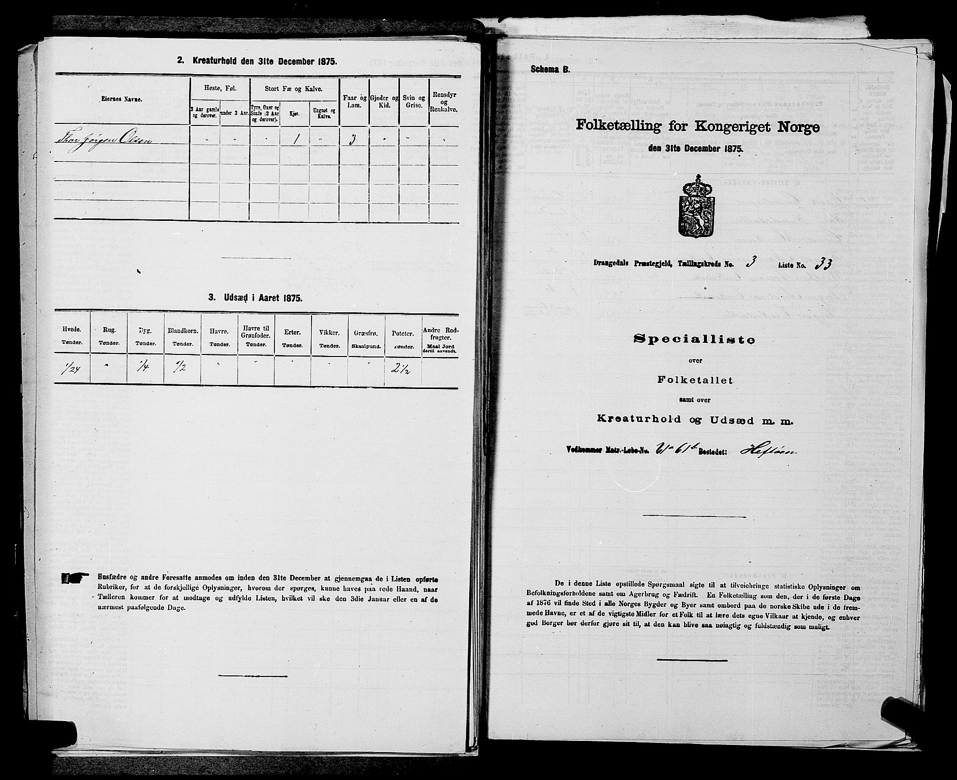 SAKO, Folketelling 1875 for 0817P Drangedal prestegjeld, 1875, s. 394