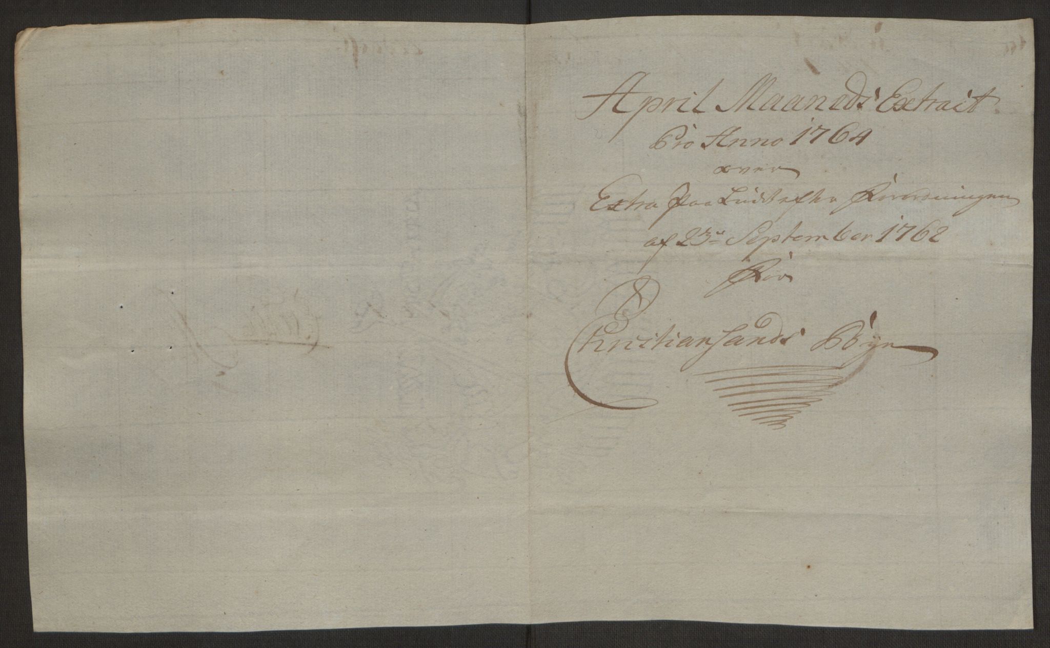 Rentekammeret inntil 1814, Reviderte regnskaper, Byregnskaper, RA/EA-4066/R/Rm/L0265/0001: [M6] Kontribusjonsregnskap / Ekstraskatt, 1762-1764, s. 320