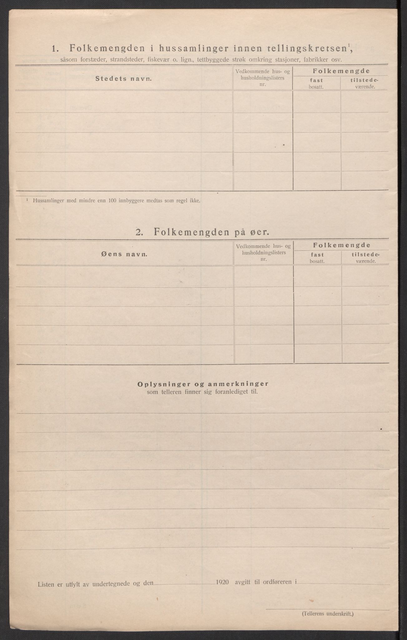 SAK, Folketelling 1920 for 1043 Nes herred, 1920, s. 10