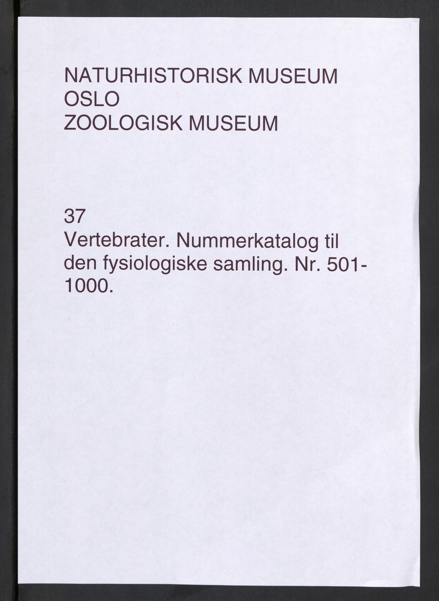 Naturhistorisk museum (Oslo), NHMO/-/5