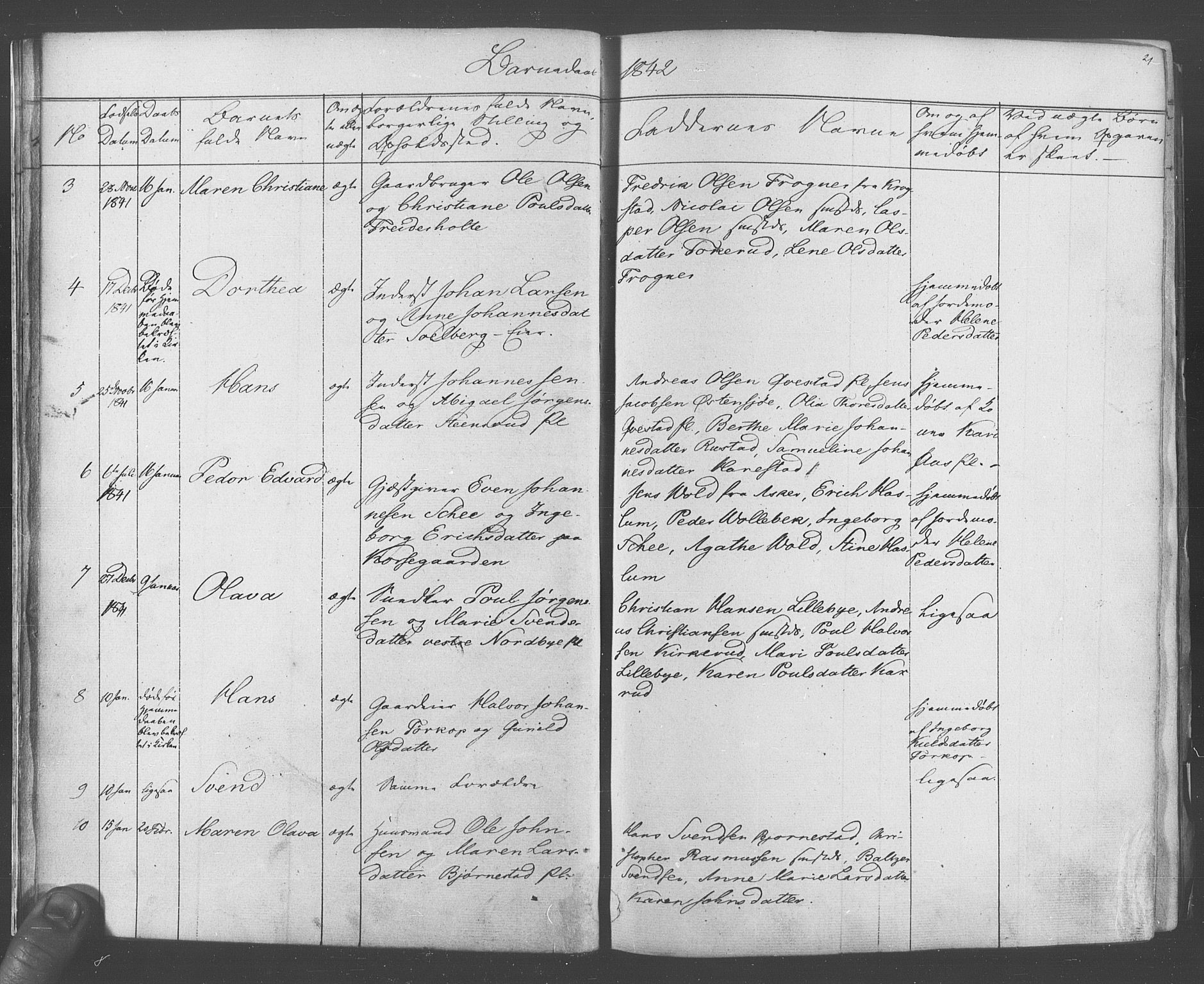 Ås prestekontor Kirkebøker, AV/SAO-A-10894/F/Fa/L0006: Ministerialbok nr. I 6, 1841-1853, s. 20-21