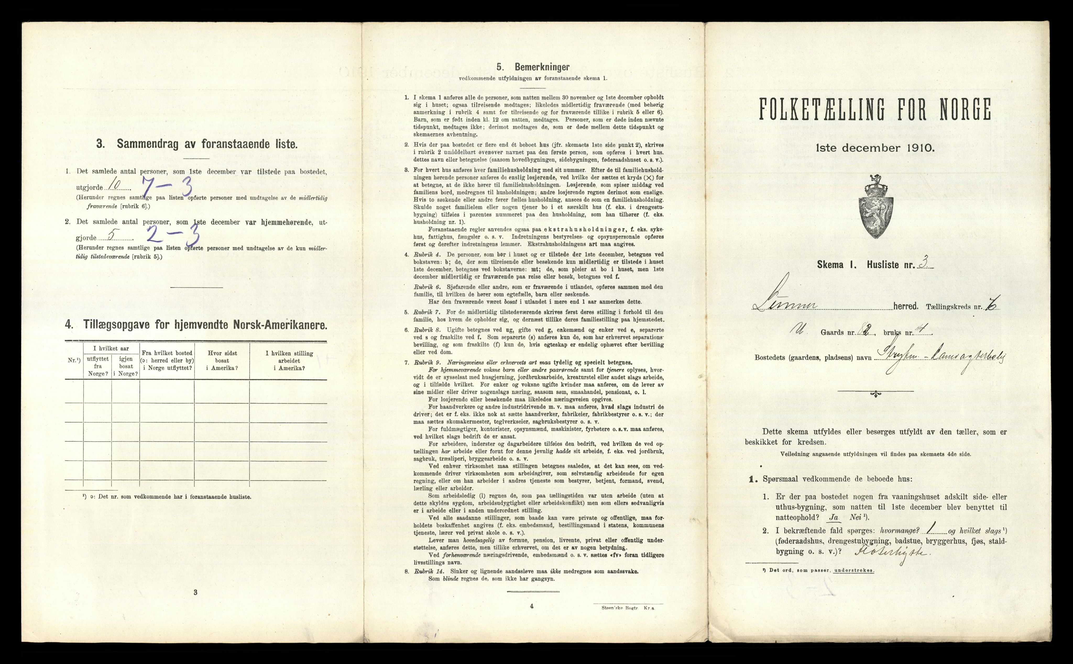 RA, Folketelling 1910 for 0533 Lunner herred, 1910, s. 1036