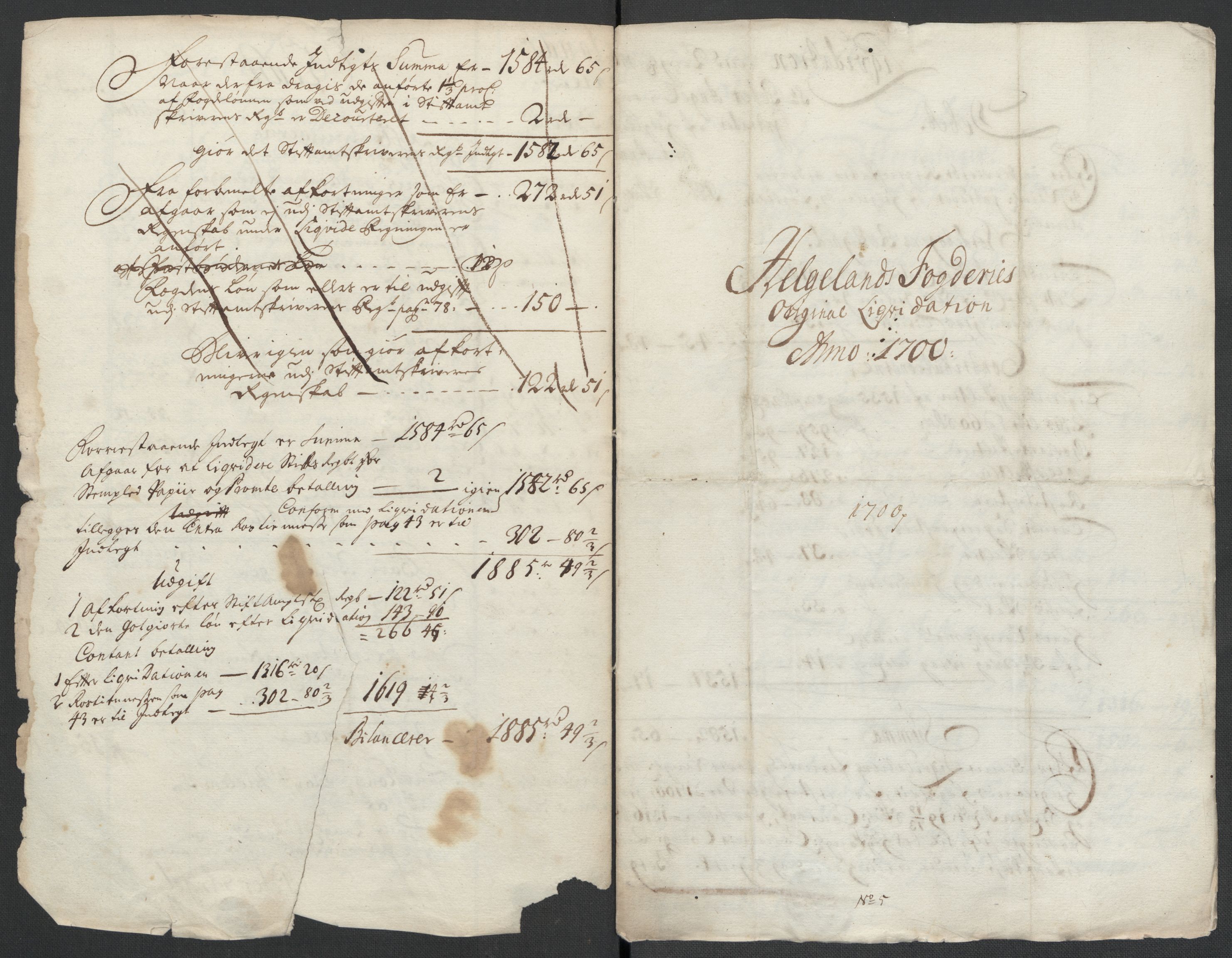 Rentekammeret inntil 1814, Reviderte regnskaper, Fogderegnskap, AV/RA-EA-4092/R65/L4507: Fogderegnskap Helgeland, 1699-1701, s. 171