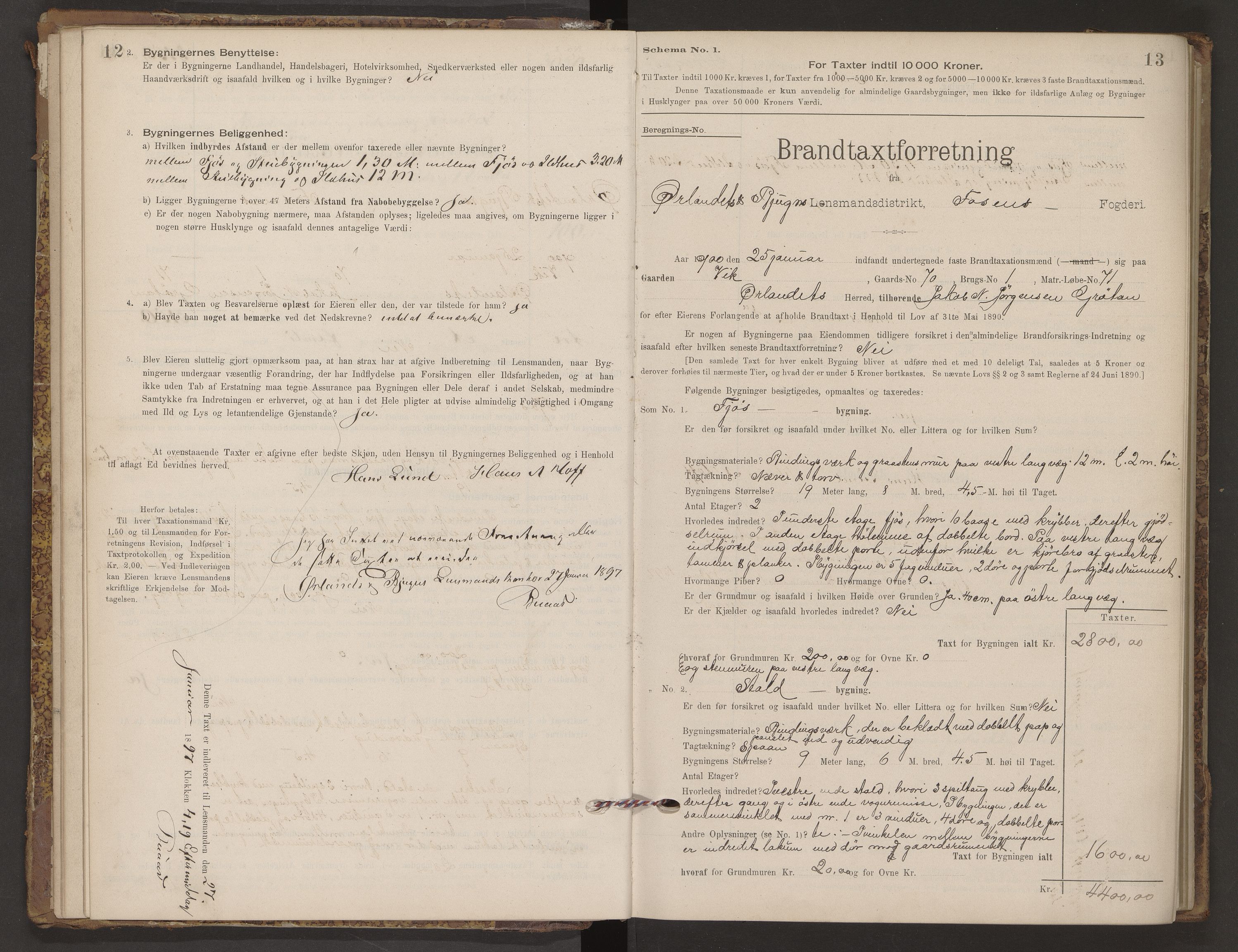 Norges Brannkasse Ørland, AV/SAT-A-5518/Fa/L0004: Branntakstprotokoll med skjema, 1894-1944