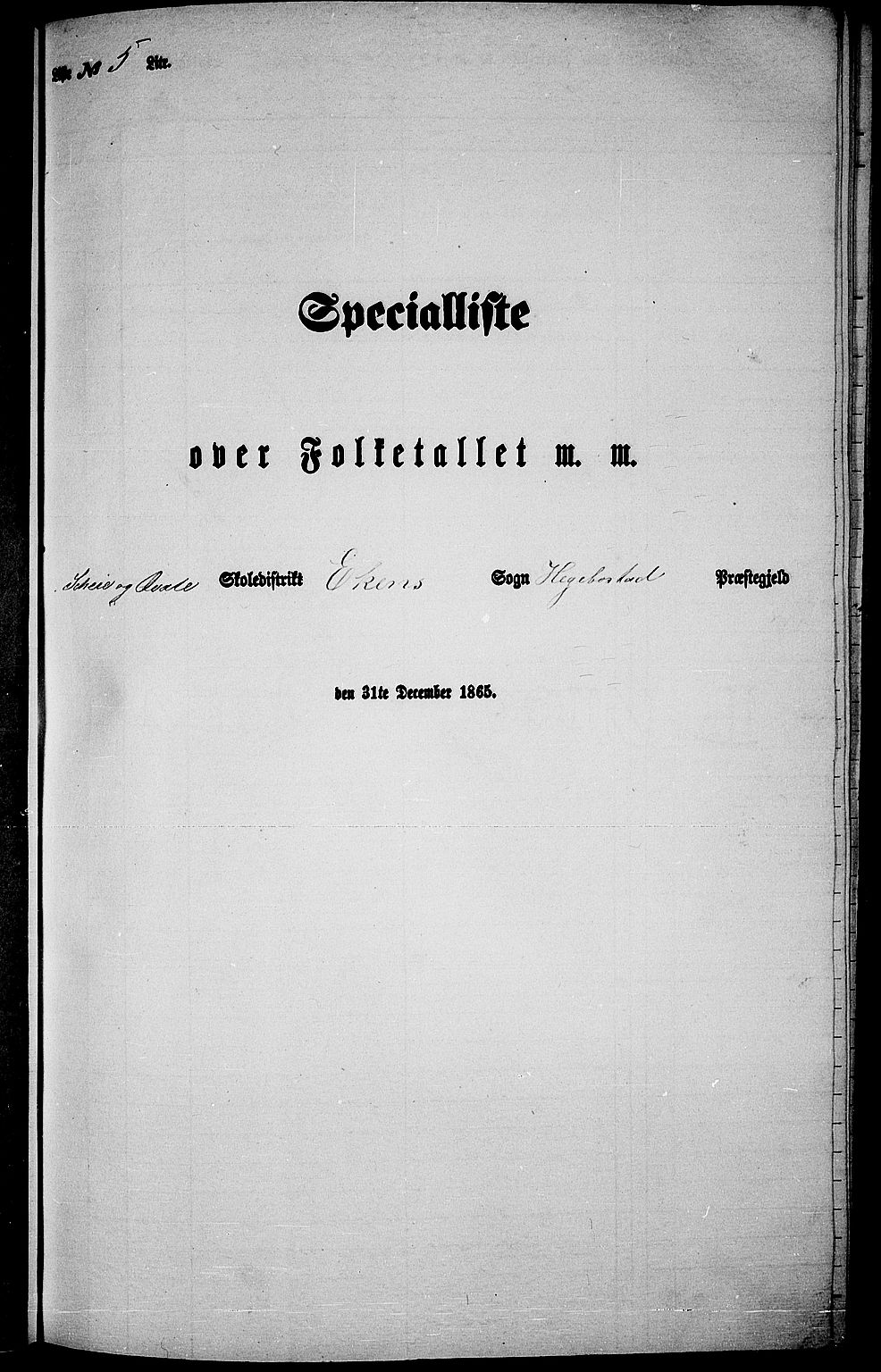 RA, Folketelling 1865 for 1034P Hægebostad prestegjeld, 1865, s. 58