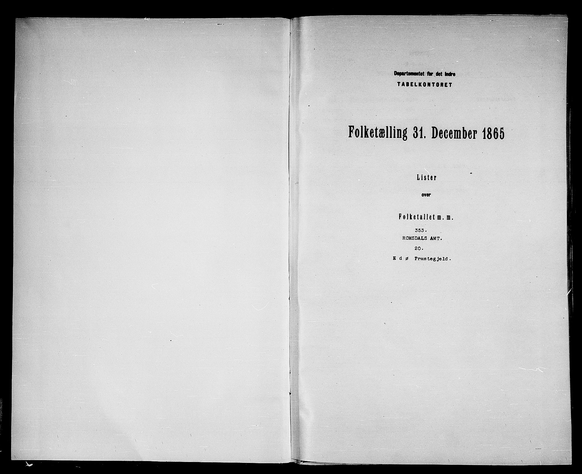 RA, Folketelling 1865 for 1573P Edøy prestegjeld, 1865, s. 3