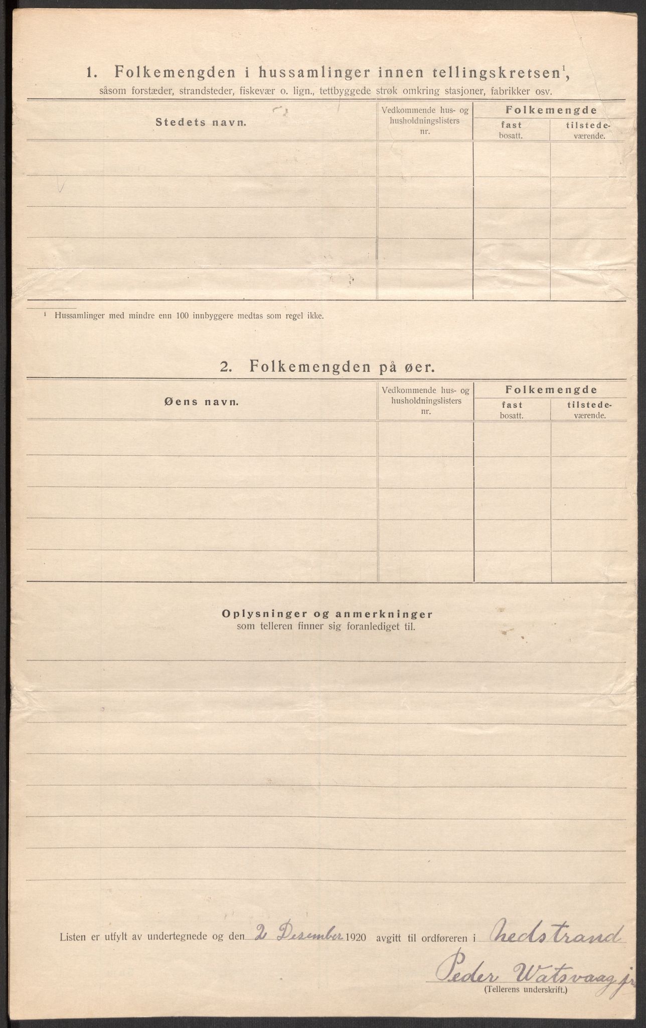 SAST, Folketelling 1920 for 1139 Nedstrand herred, 1920, s. 40