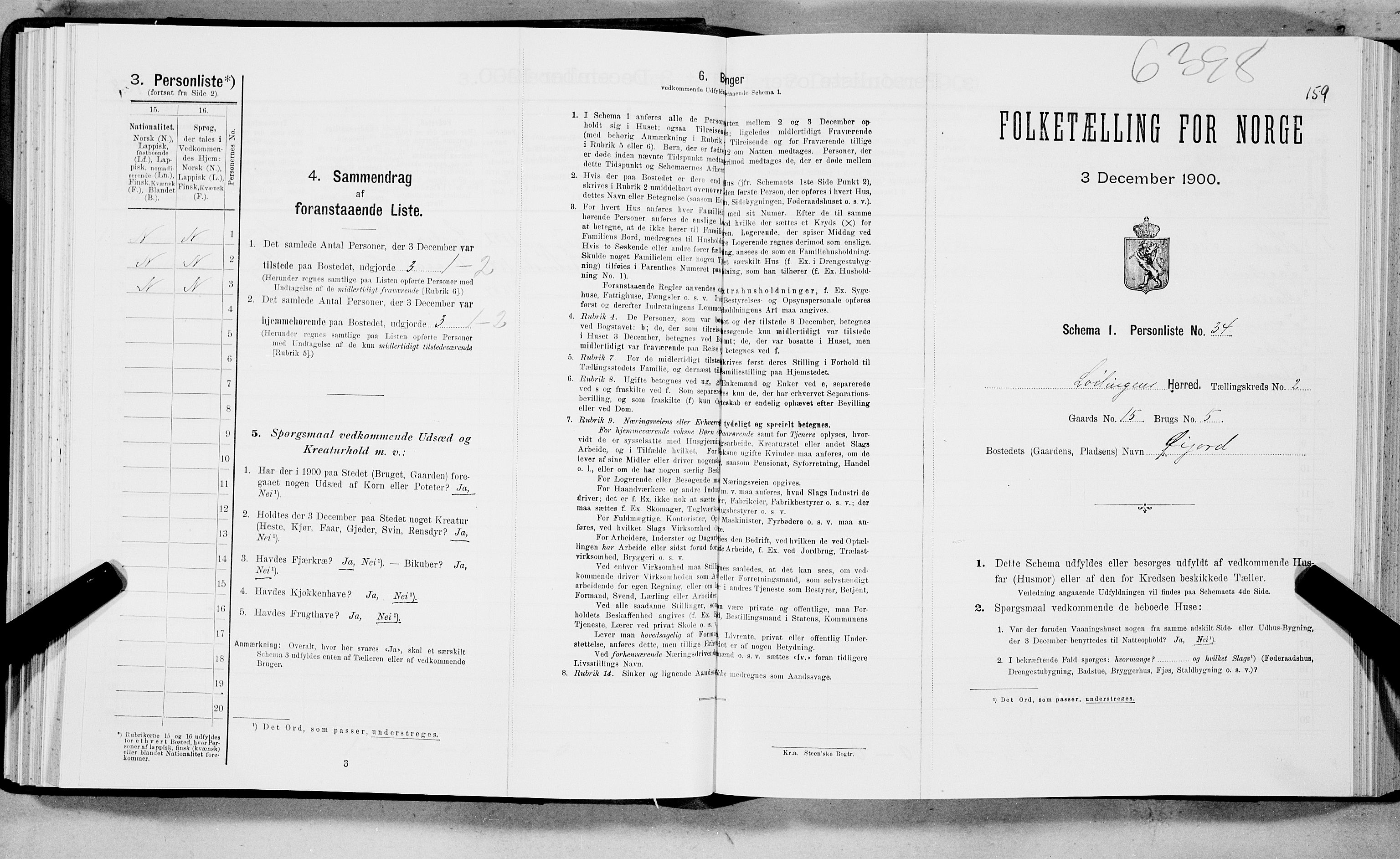 SAT, Folketelling 1900 for 1851 Lødingen herred, 1900, s. 159