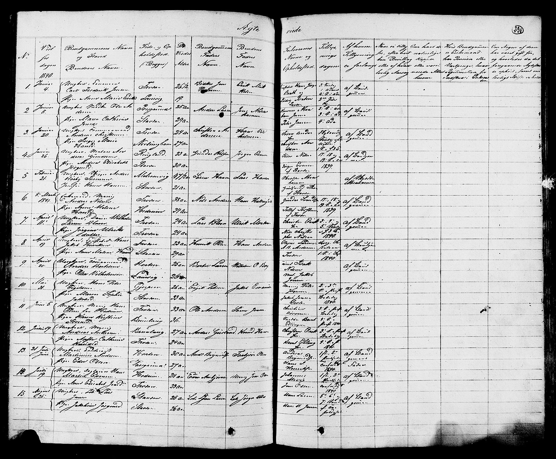 Stavern kirkebøker, AV/SAKO-A-318/G/Ga/L0002: Klokkerbok nr. 2, 1839-1909, s. 238