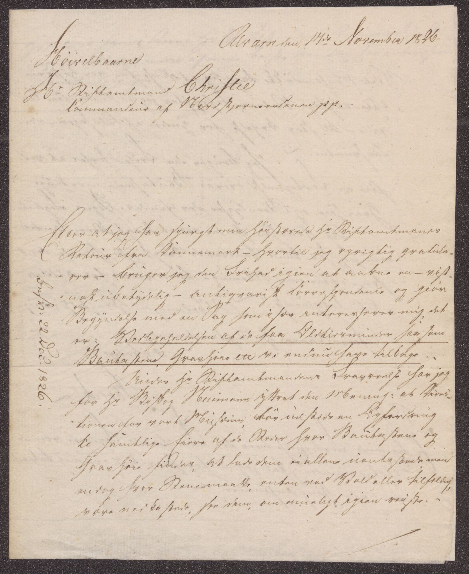 Bergens Museum, UMB/A007/D/Da/L0001/0003: Brevsamling 1822 - 1826 / Brevsamling 1826, 1826