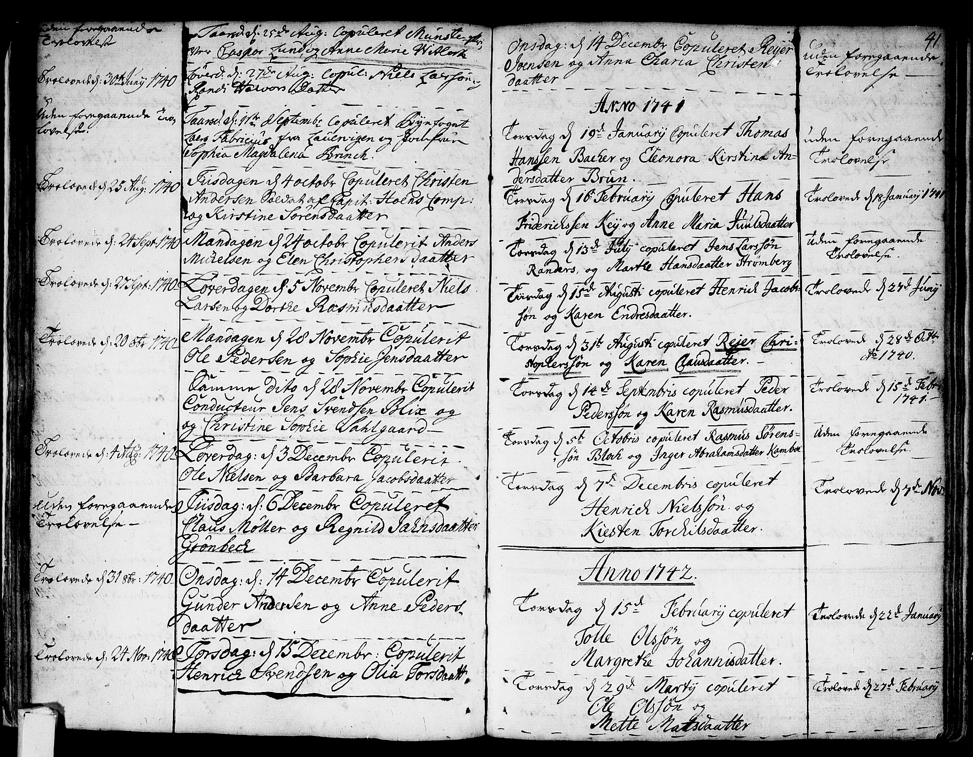 Strømsø kirkebøker, AV/SAKO-A-246/F/Fa/L0007: Ministerialbok nr. I 7, 1739-1751, s. 42