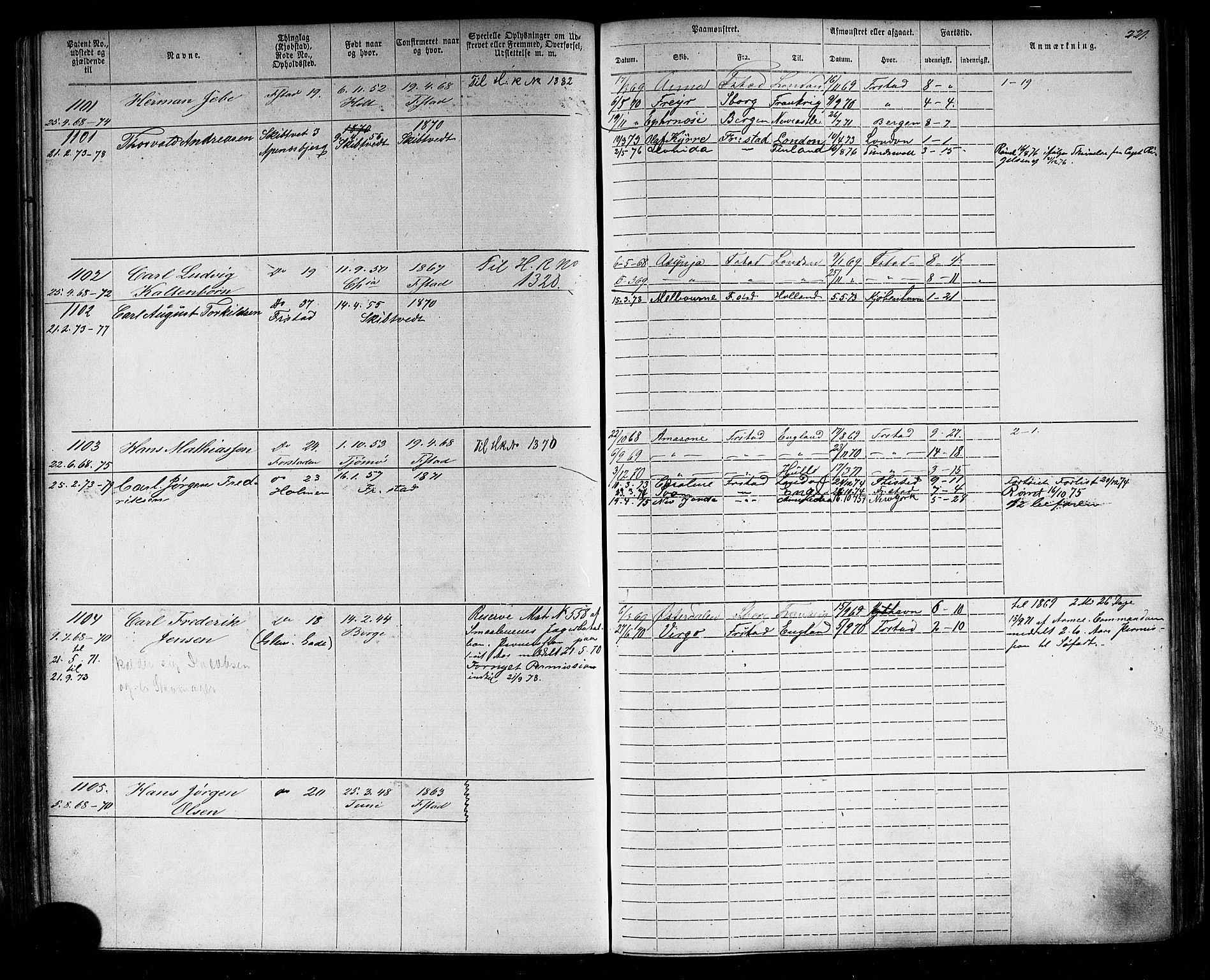 Fredrikstad mønstringskontor, SAO/A-10569b/F/Fc/Fca/L0002: Annotasjonsrulle, 1868-1885, s. 225