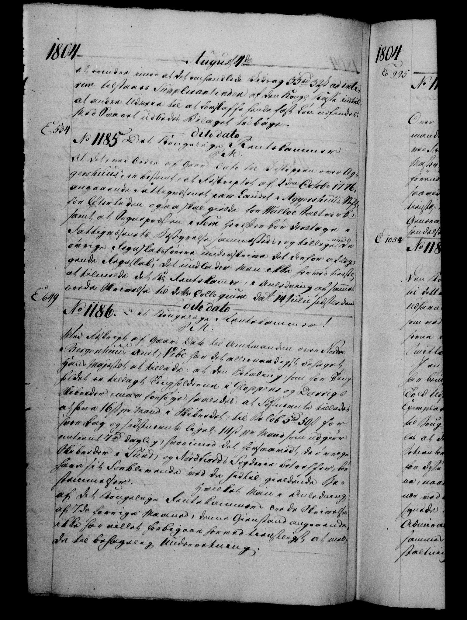 Danske Kanselli 1800-1814, RA/EA-3024/H/Hg/Hga/Hgaa/L0010: Brevbok, 1804