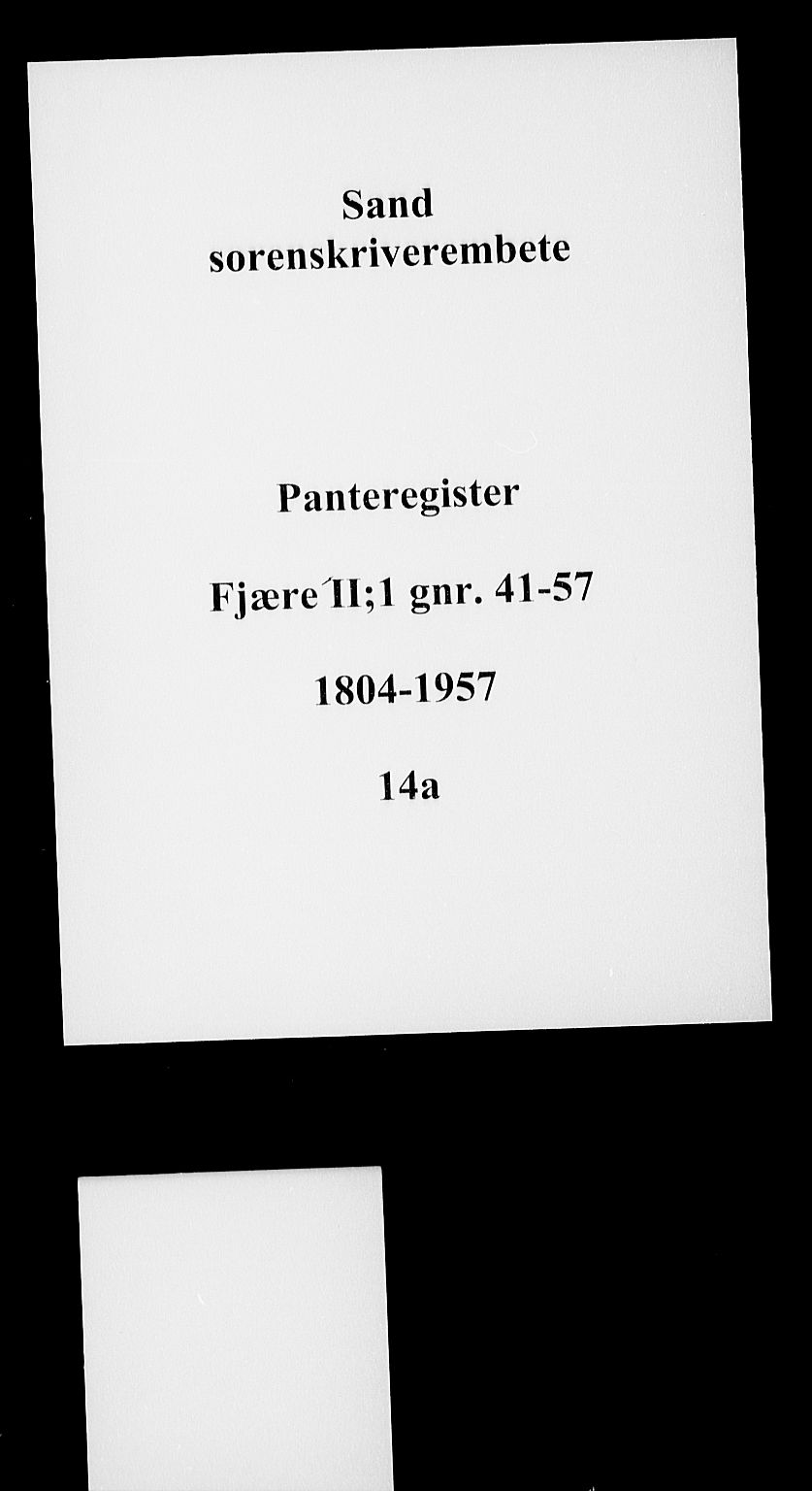 Vestre Nedenes/Sand sorenskriveri, SAK/1221-0010/G/Ga/L0019: Panteregister nr. 14a, 1804-1957