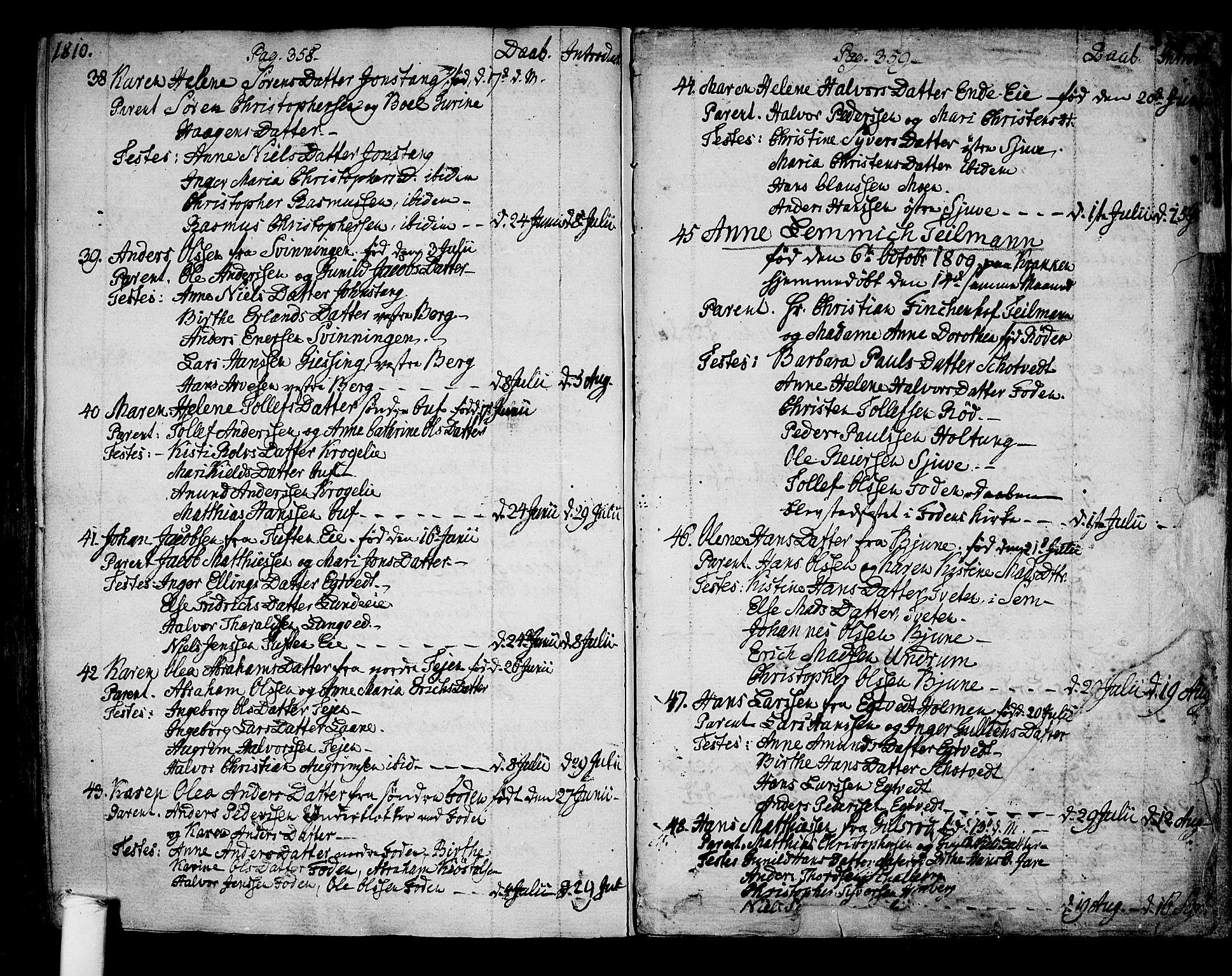Ramnes kirkebøker, SAKO/A-314/F/Fa/L0003: Ministerialbok nr. I 3, 1790-1813, s. 358-359