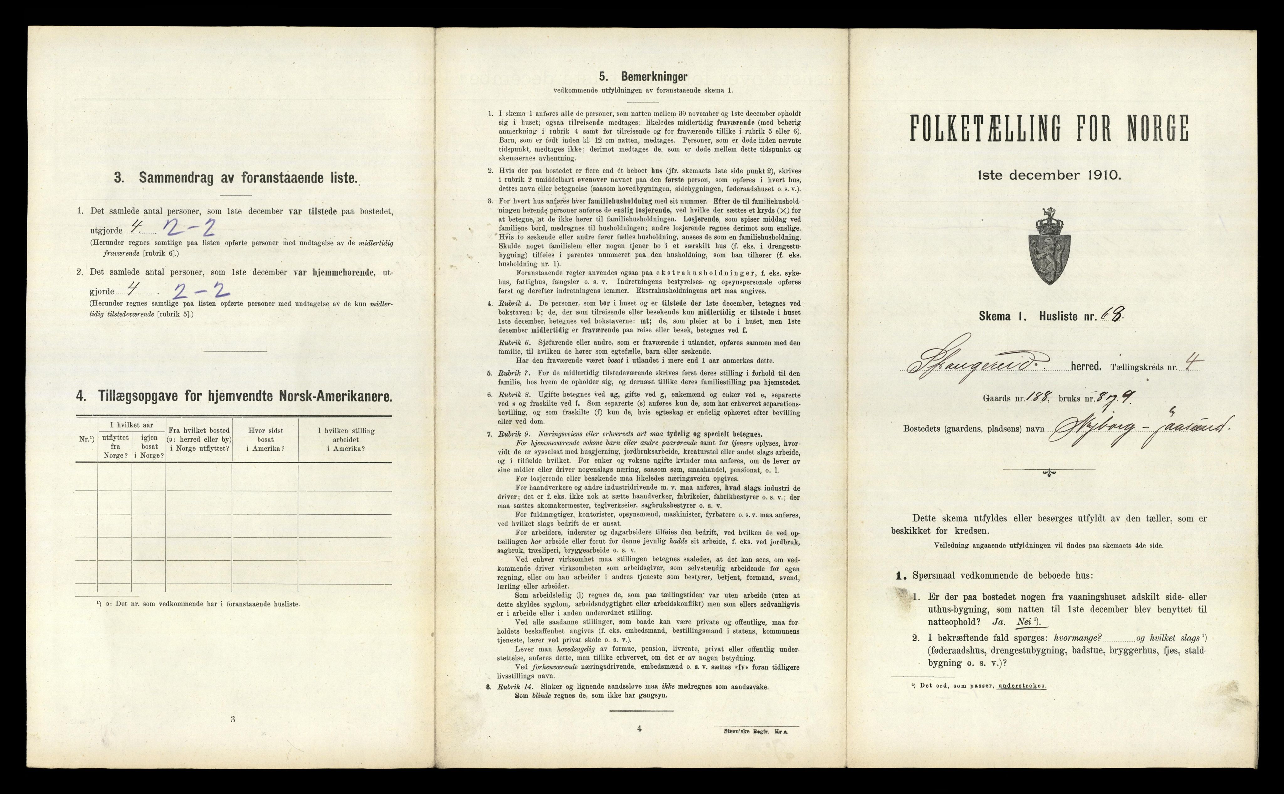 RA, Folketelling 1910 for 1030 Spangereid herred, 1910, s. 697