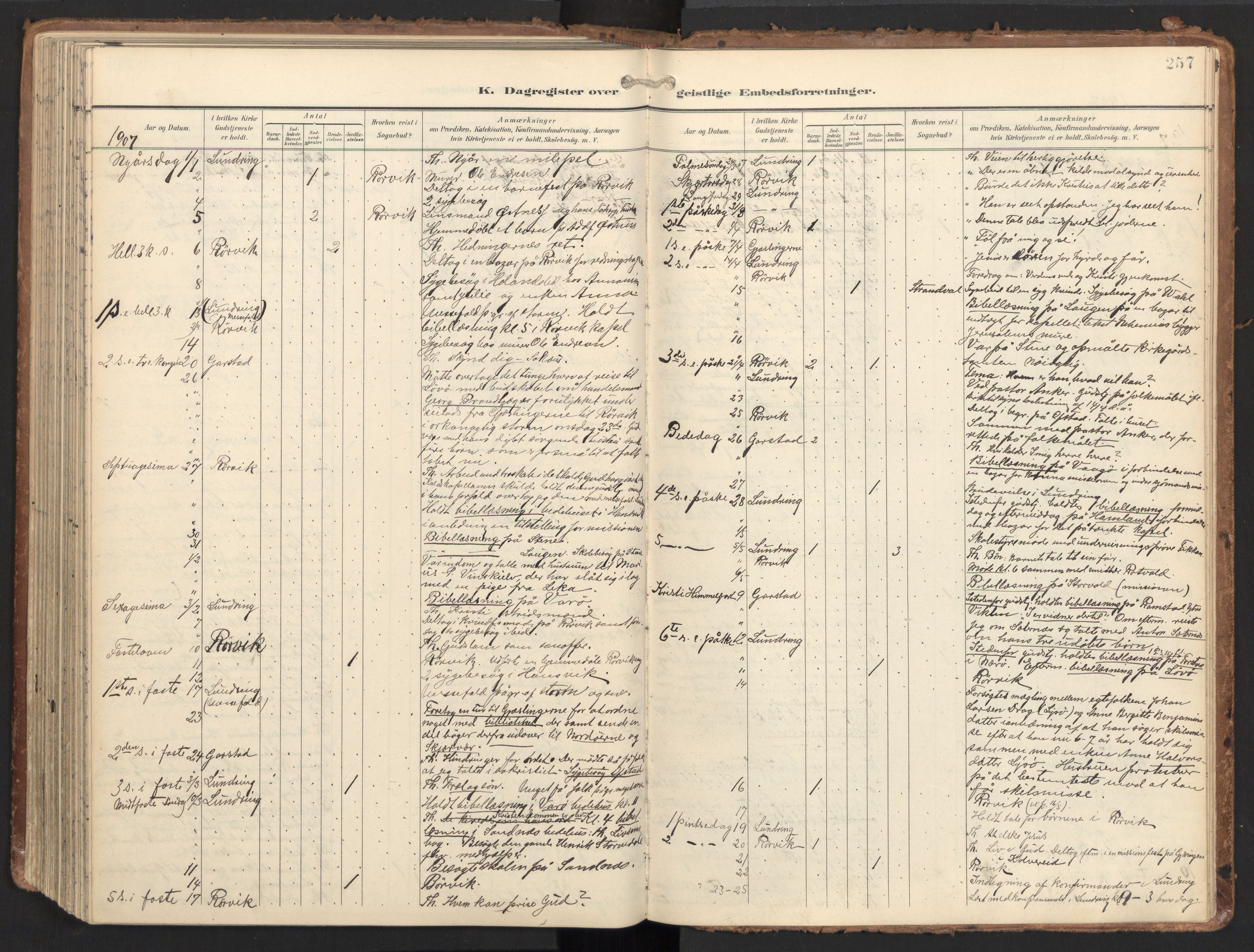 Ministerialprotokoller, klokkerbøker og fødselsregistre - Nord-Trøndelag, AV/SAT-A-1458/784/L0677: Ministerialbok nr. 784A12, 1900-1920, s. 257