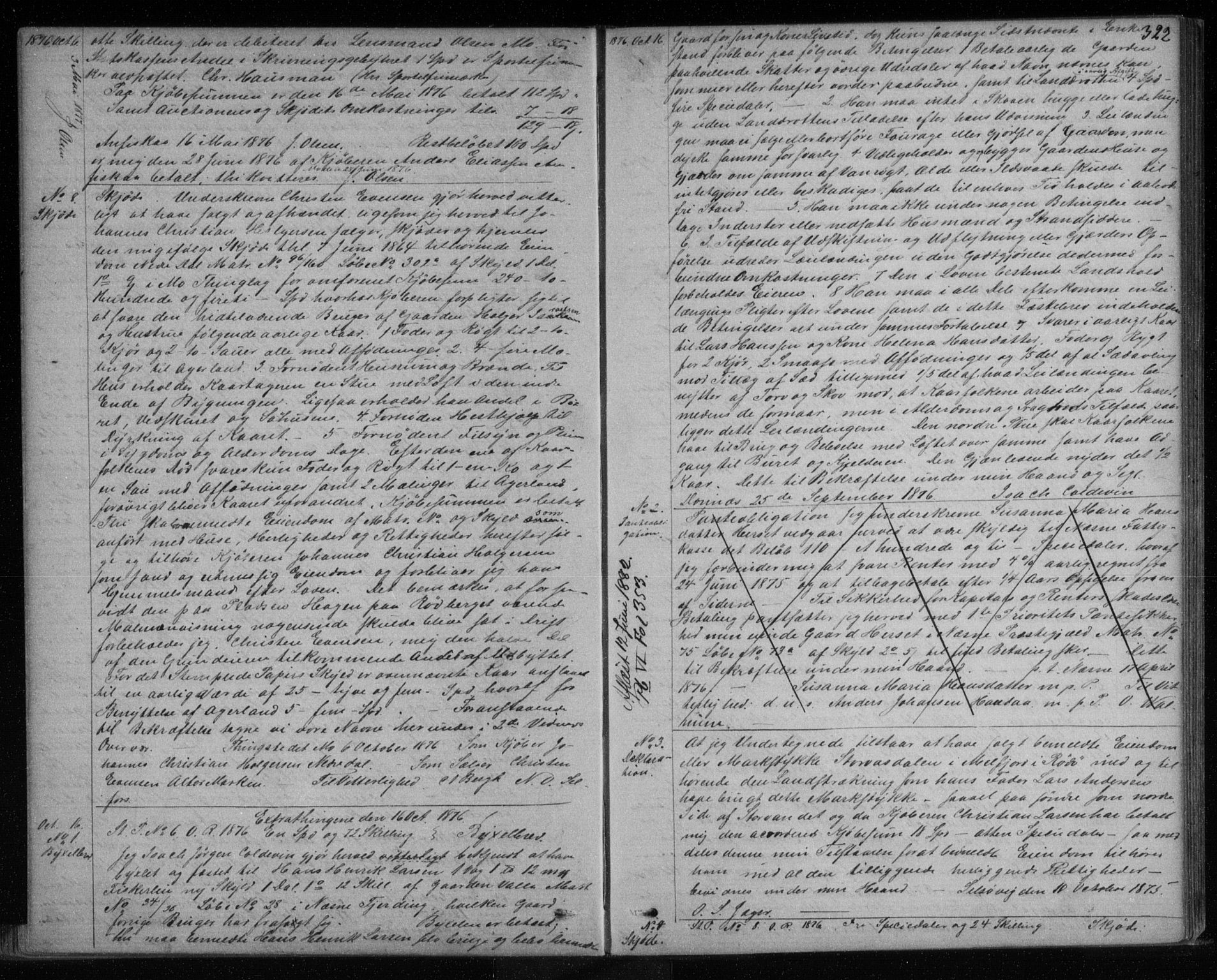 Rana sorenskriveri , SAT/A-1108/1/2/2C/L0005: Pantebok nr. 5, 1872-1878, s. 322