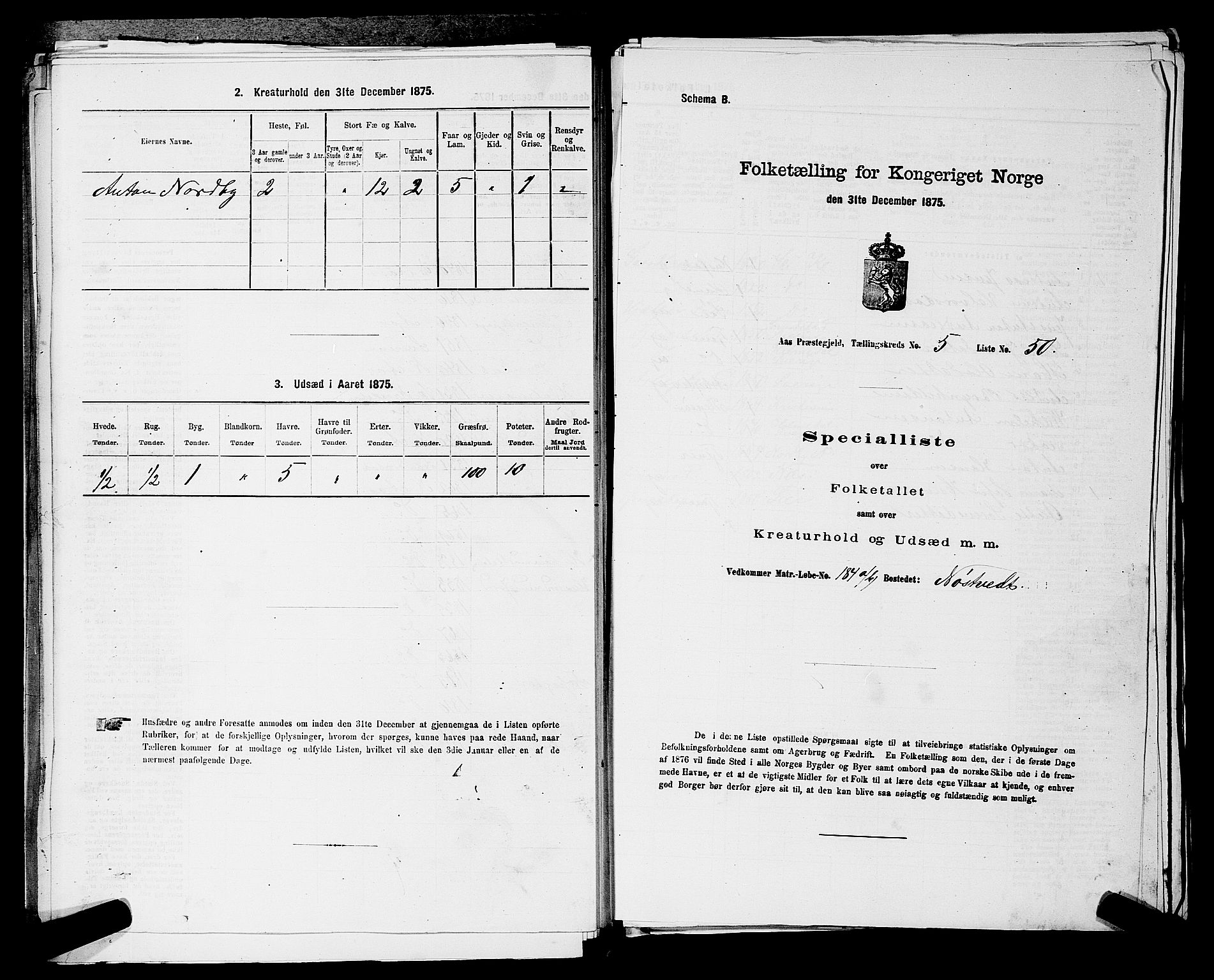 RA, Folketelling 1875 for 0214P Ås prestegjeld, 1875, s. 743